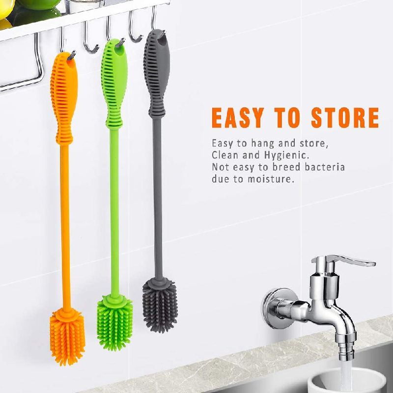 12'' Silicone Bottle Cleaning Brush with Long Handle 3