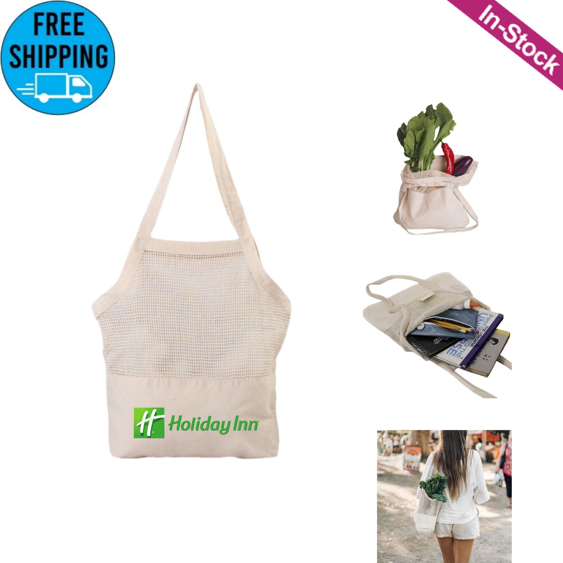 Reusable Mesh Grocery Shopping Bags 3