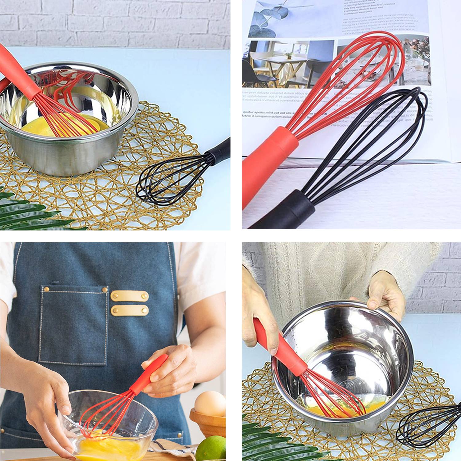 Kitchen baking cake silicone egg beater 3