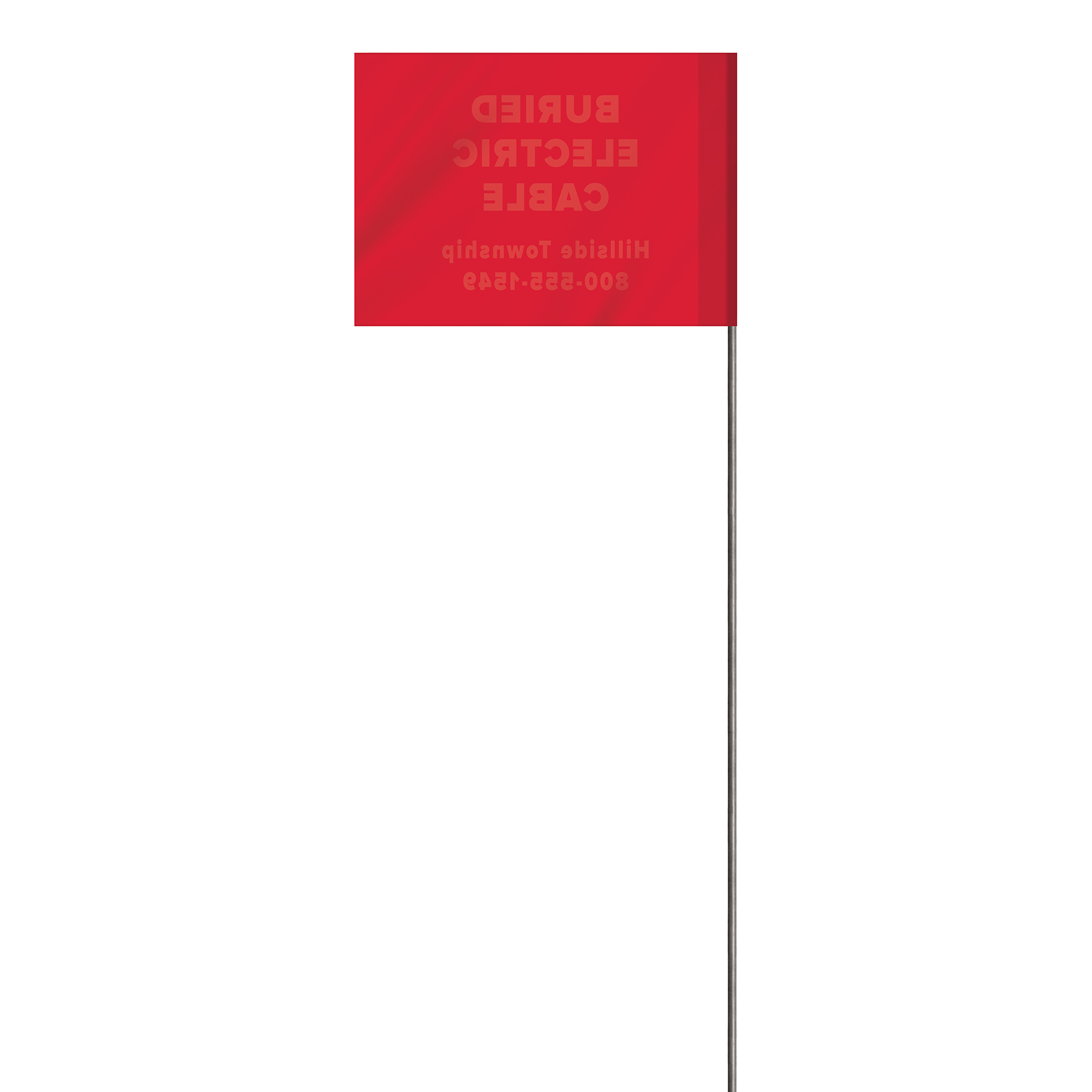 1-Color 2.5" x 3.5" Custom Vinyl Marking Flag with 11.5" Wire 6