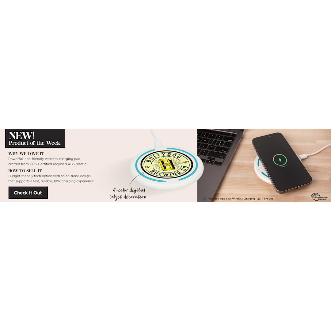 Recycled ABS Fast Wireless Charging Pad 12