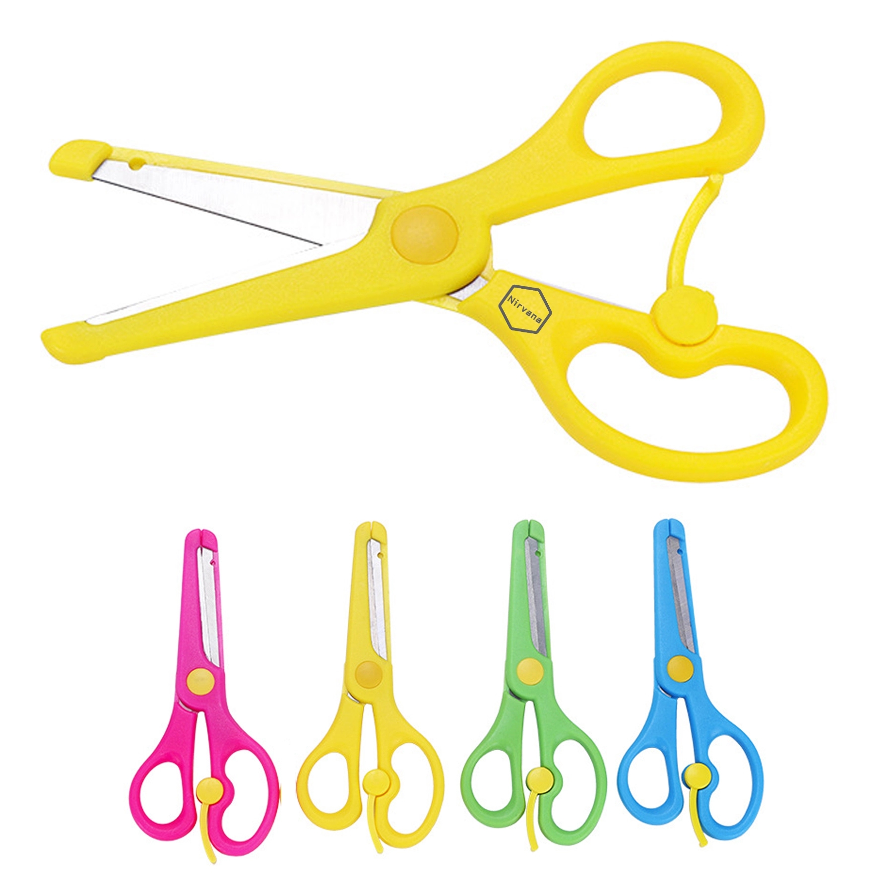 Plastic Handle Stainless Steel Safety Scissors 2
