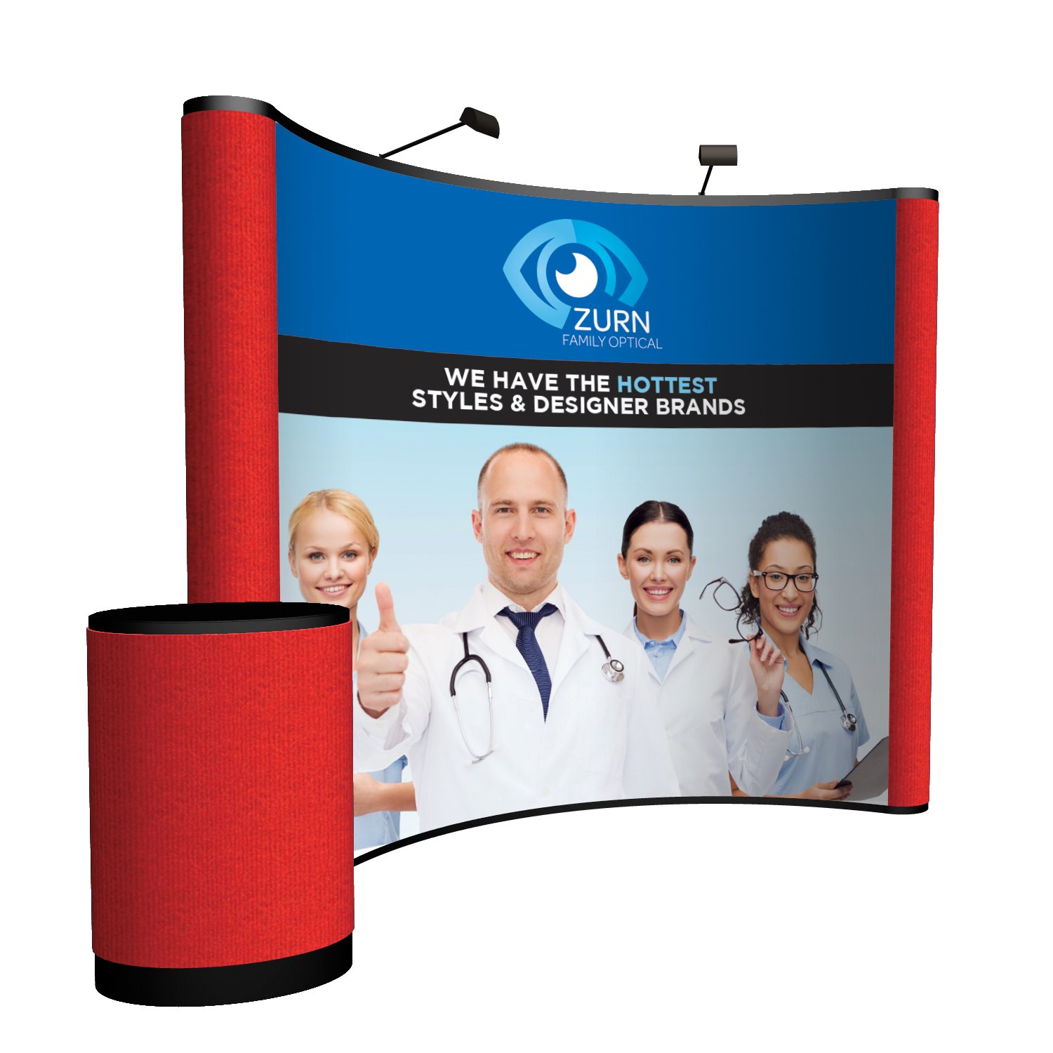 10' Curved ARISE Floor Display Kit (Mural with Fabric Ends) 13