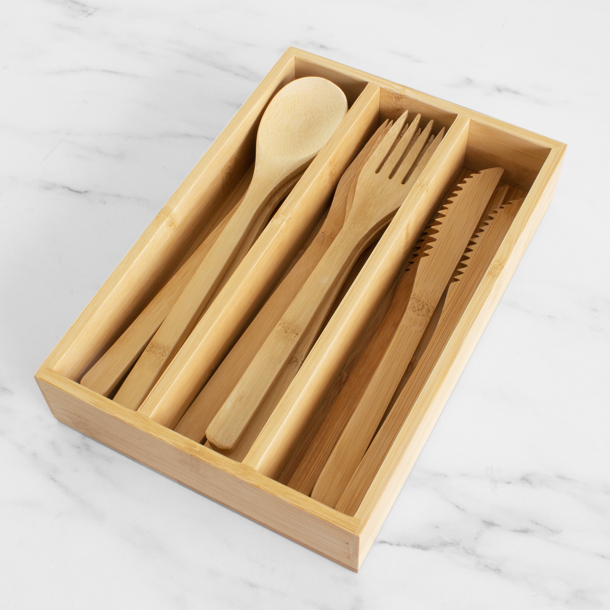 12 Piece Reusable Bamboo Flatware Set in Storage Case 3