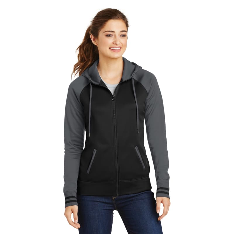 Sport-Tek Women's Sport-Wick Varsity Fleece Full-Zip Hooded Jacket. 21