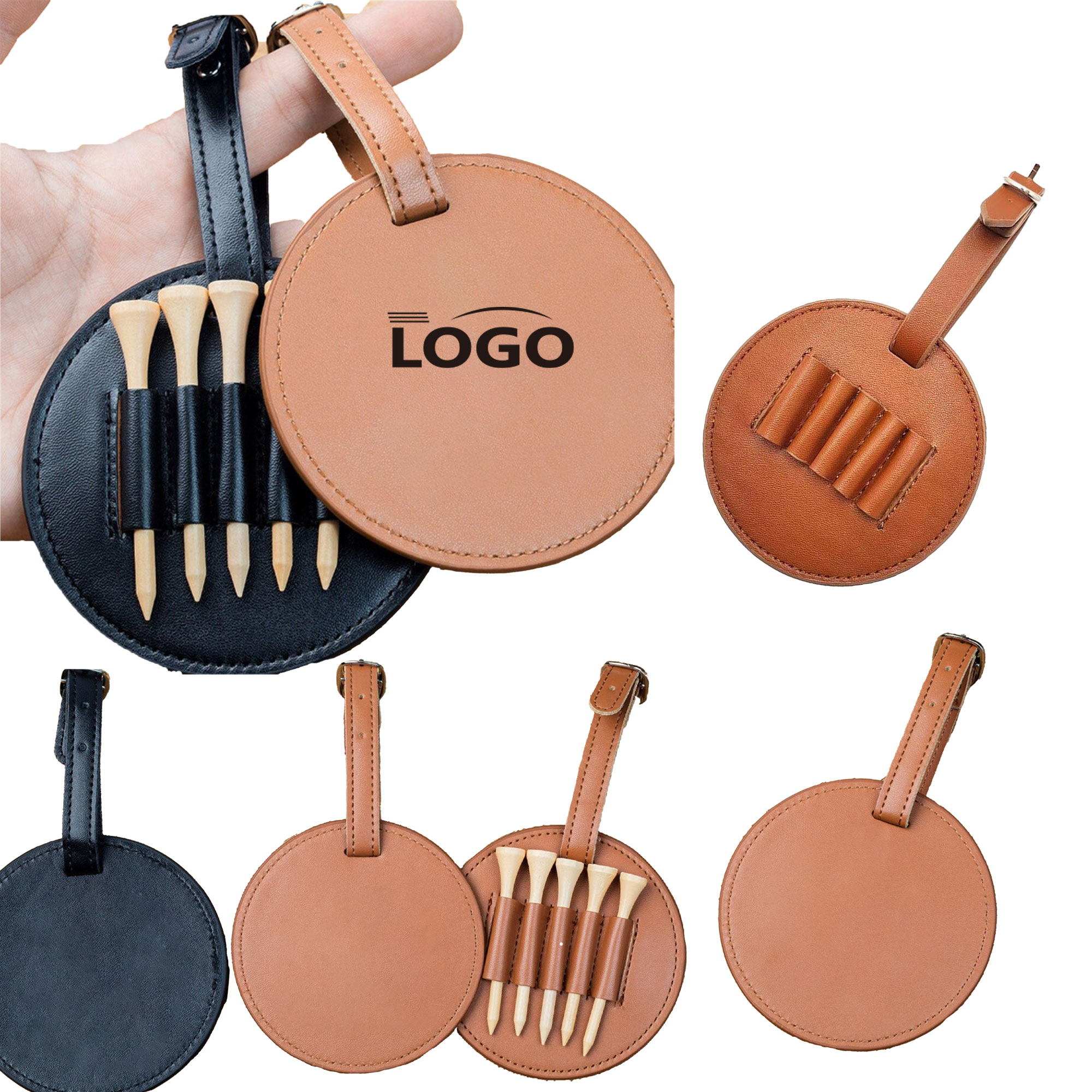Golf Tee Organizer Leather Waist Holder 2
