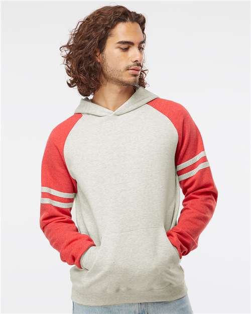 Unisex Nublend® Varsity Colorblocked Raglan Hooded Sweatshirt - 97CR 7