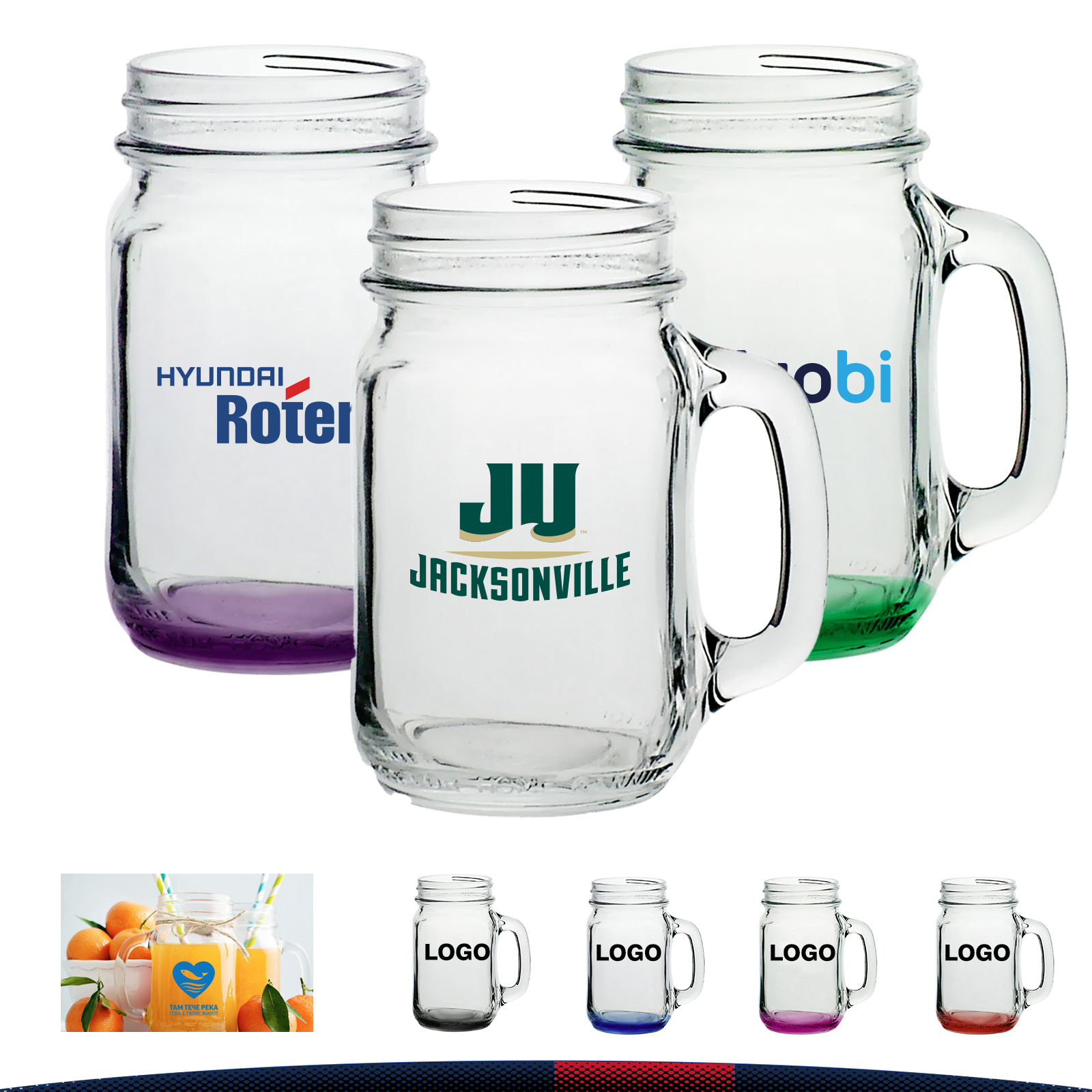 16 oz. Libbey Handled Mason Jars 3