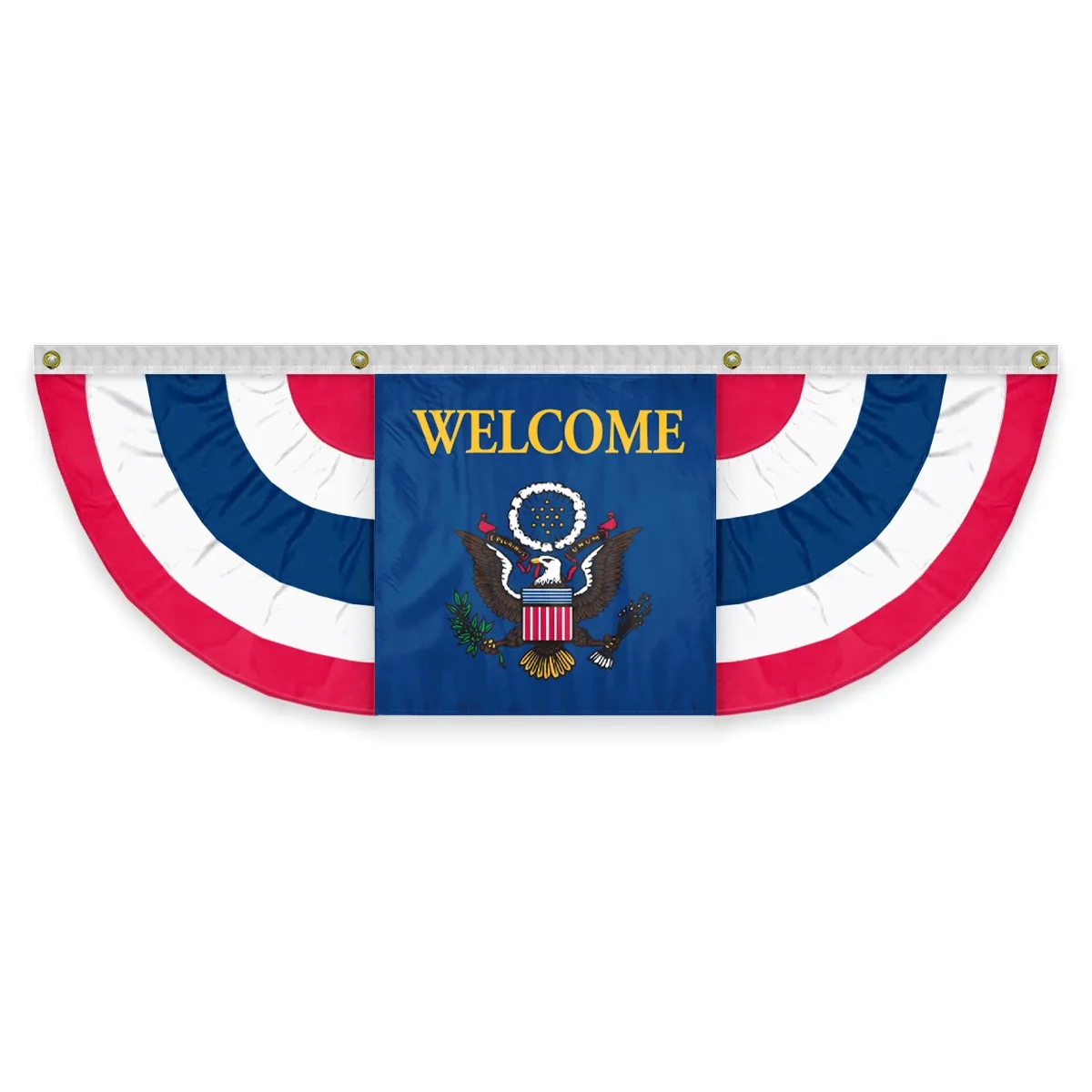 USA Pleated Full Fan With Welcome Eagle Center 1