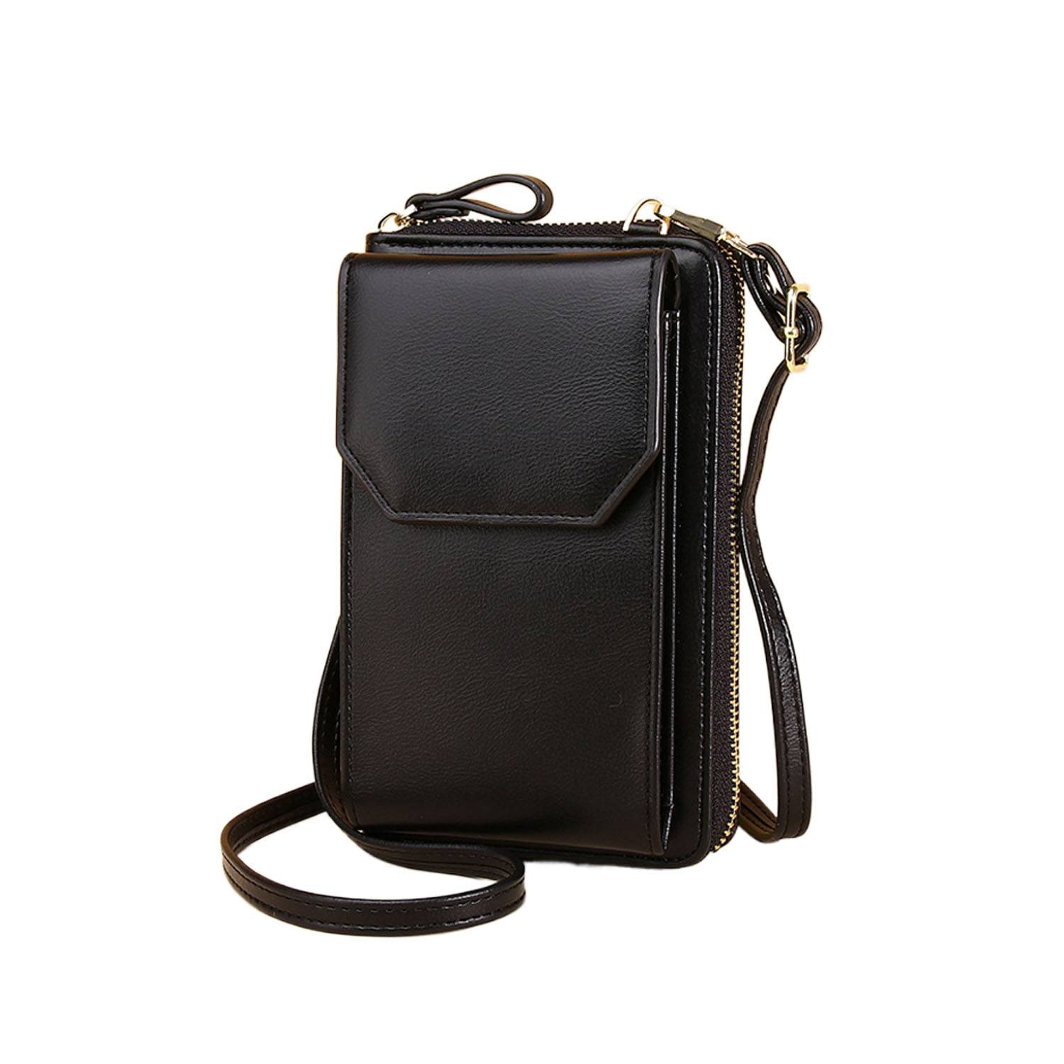 Women RFID PU Leather Crossbody Wallet w/Card Slots 4