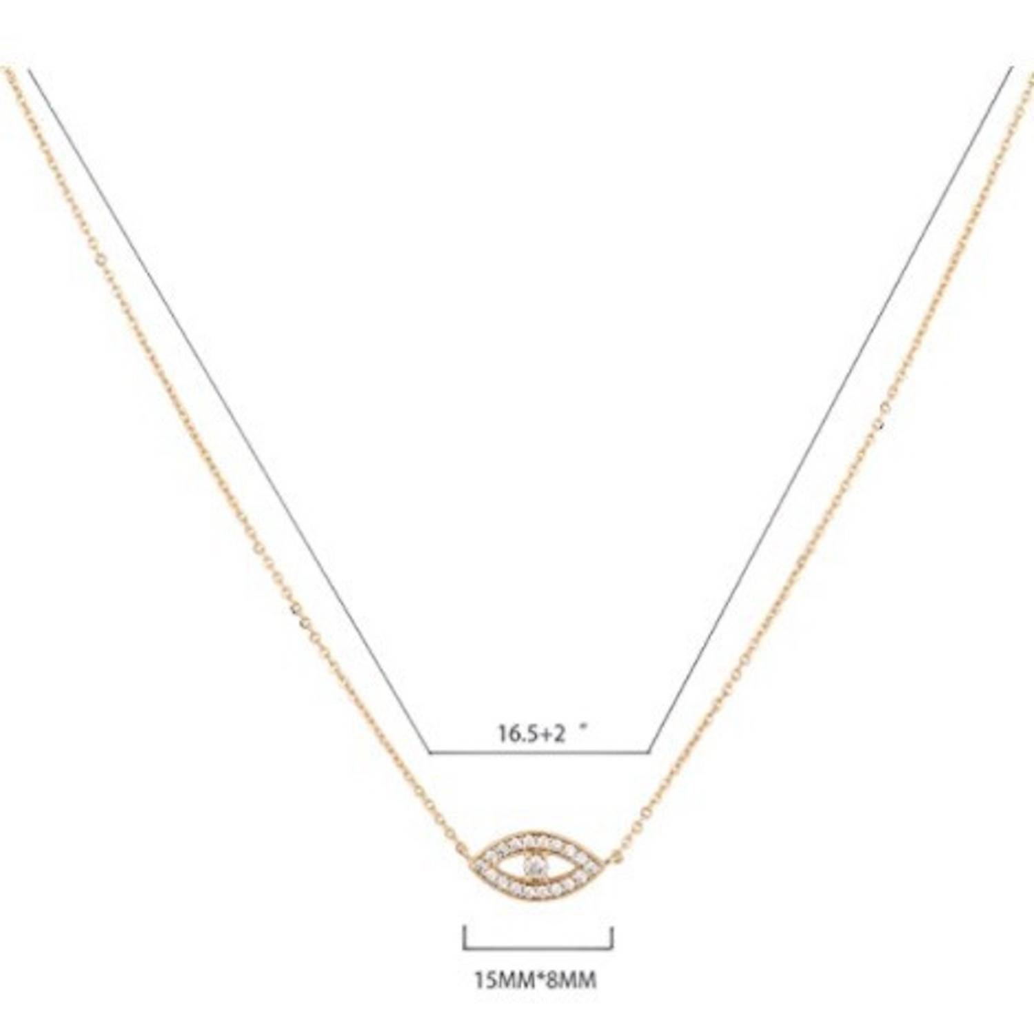18K Gold Plated Evil Eye Necklace 1