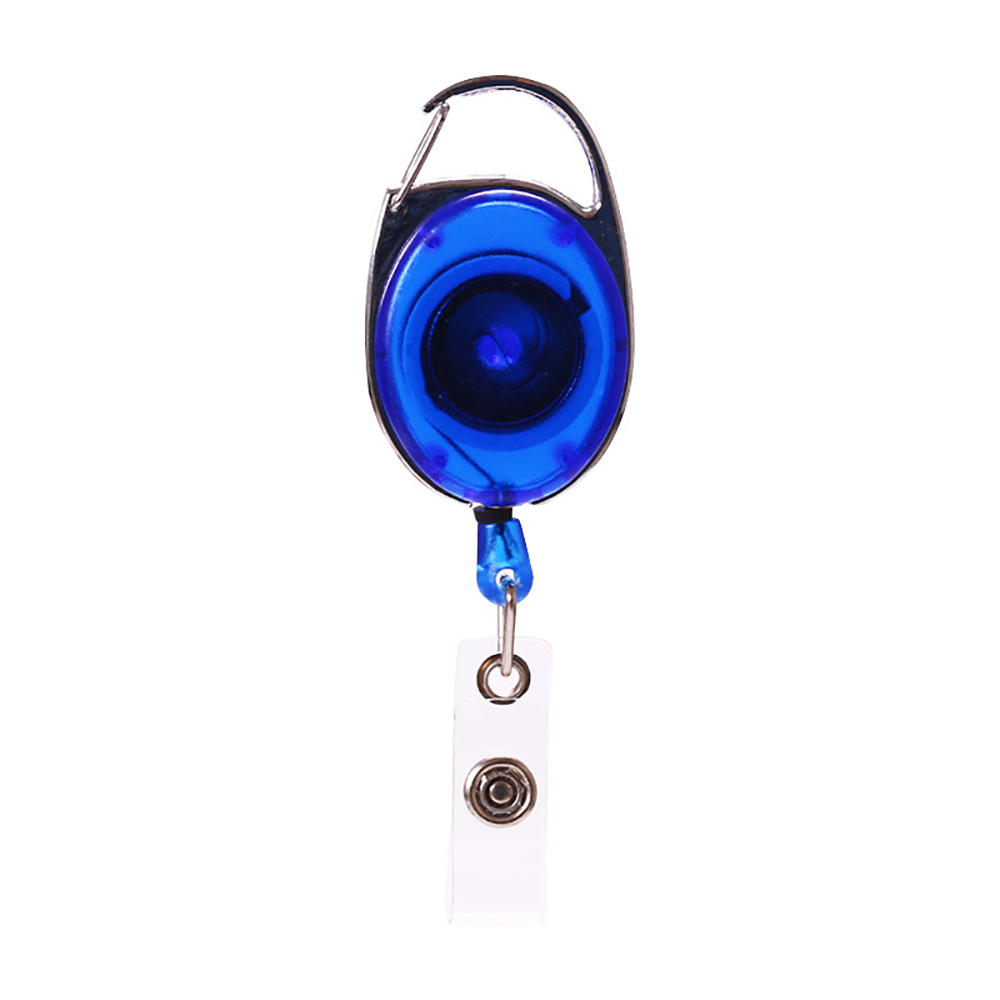Both Side Flat Transparent Oval Carabiner Badge Reel 8
