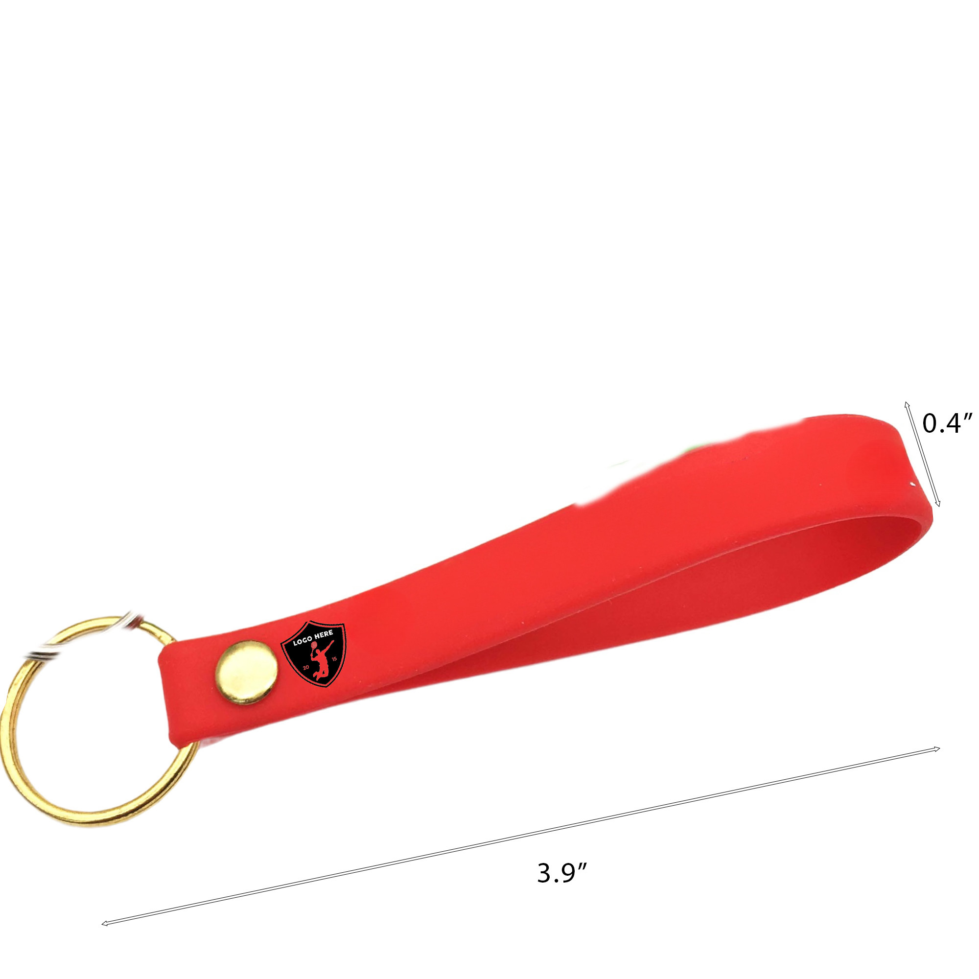 MOQ 50 Printed Silicone Wristband Keychain with Custom Logo 3