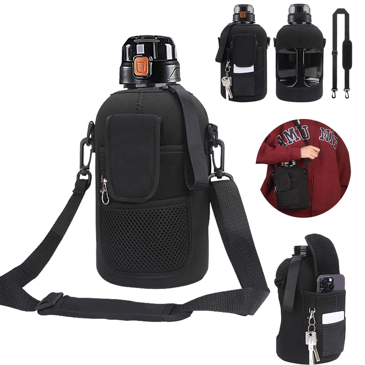 Half Gallon Water Bottle With Storage Sleeve 4