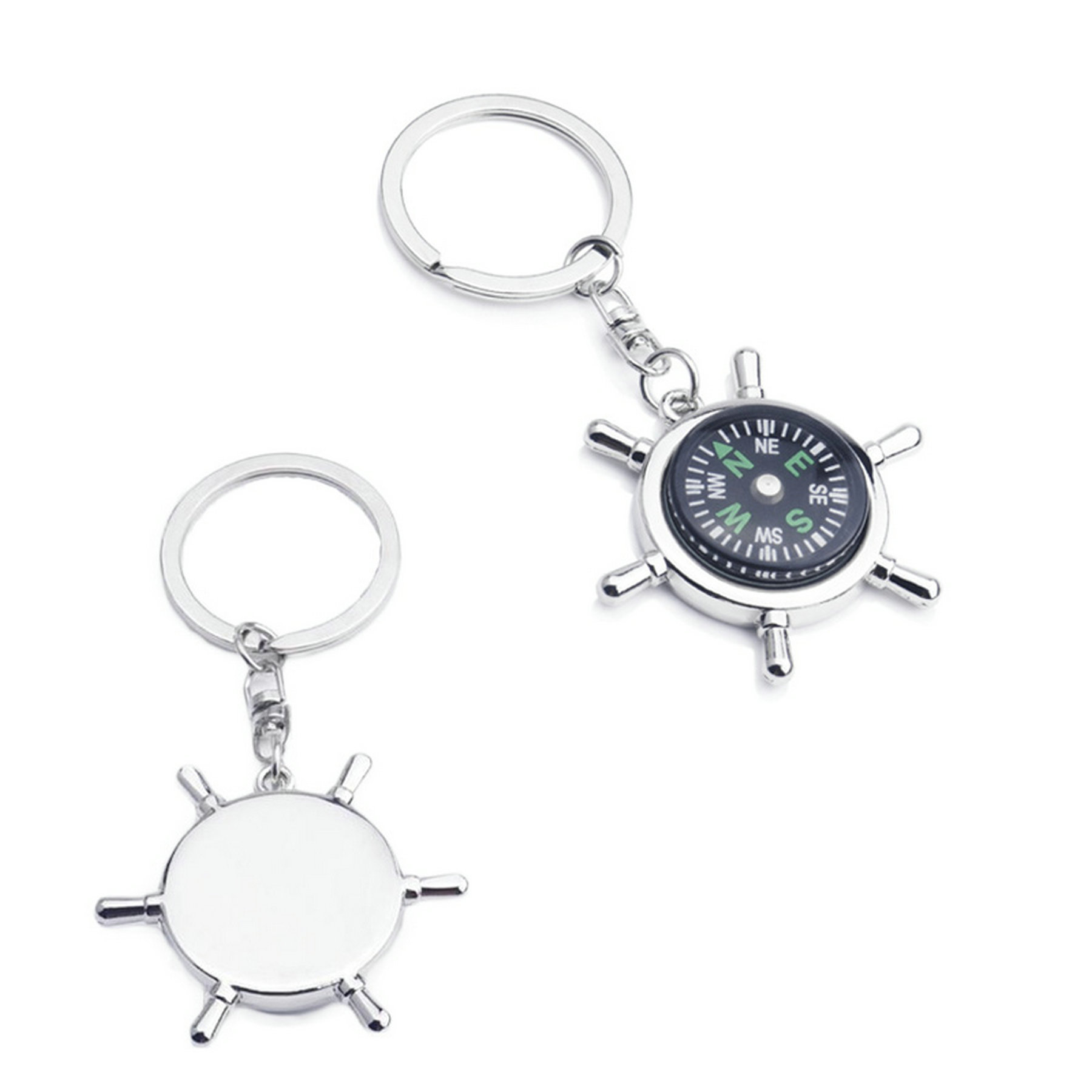 Rudder Compass Key Chain Ring 2