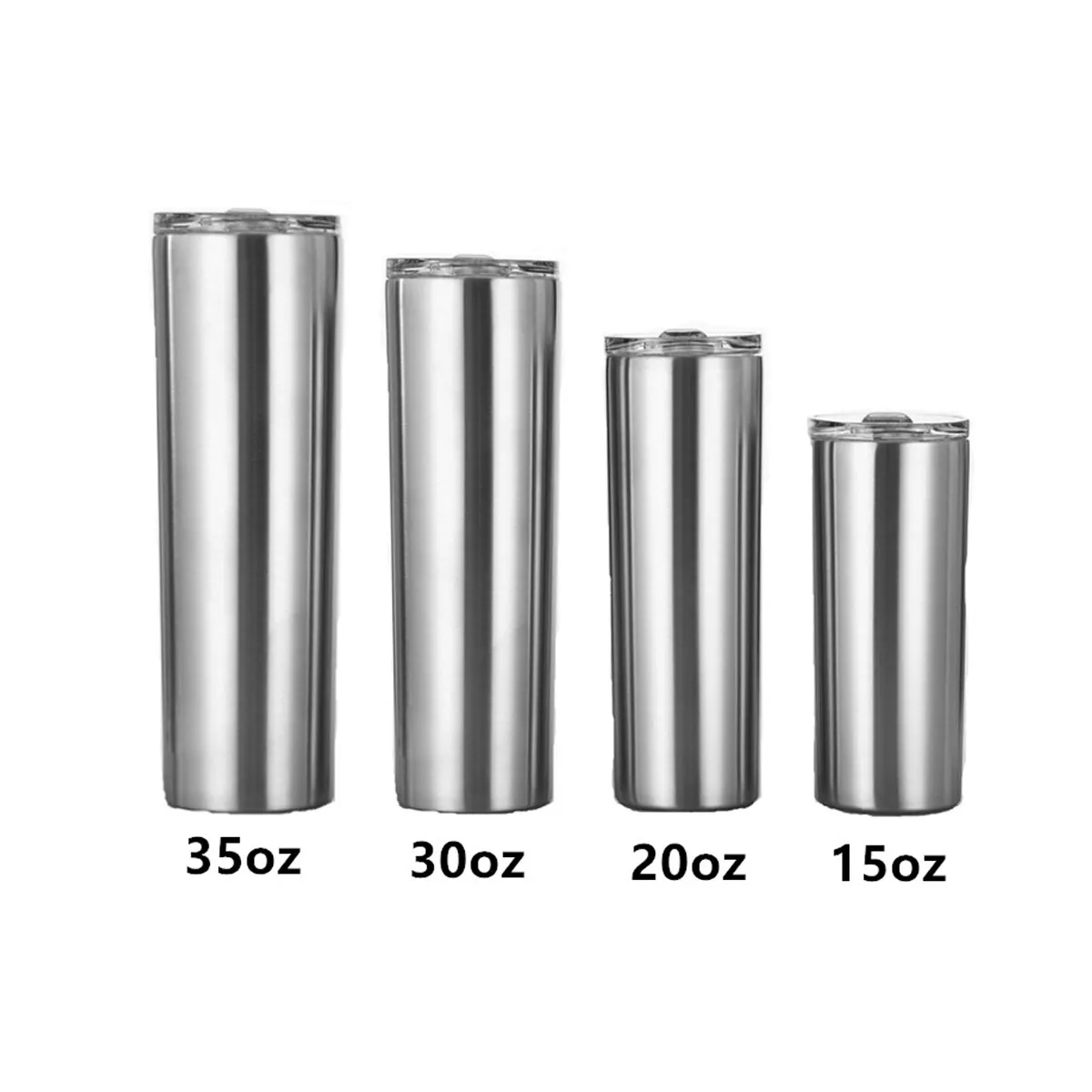 Stainless Steel Skinny Tumbler With Lids And Straws 3
