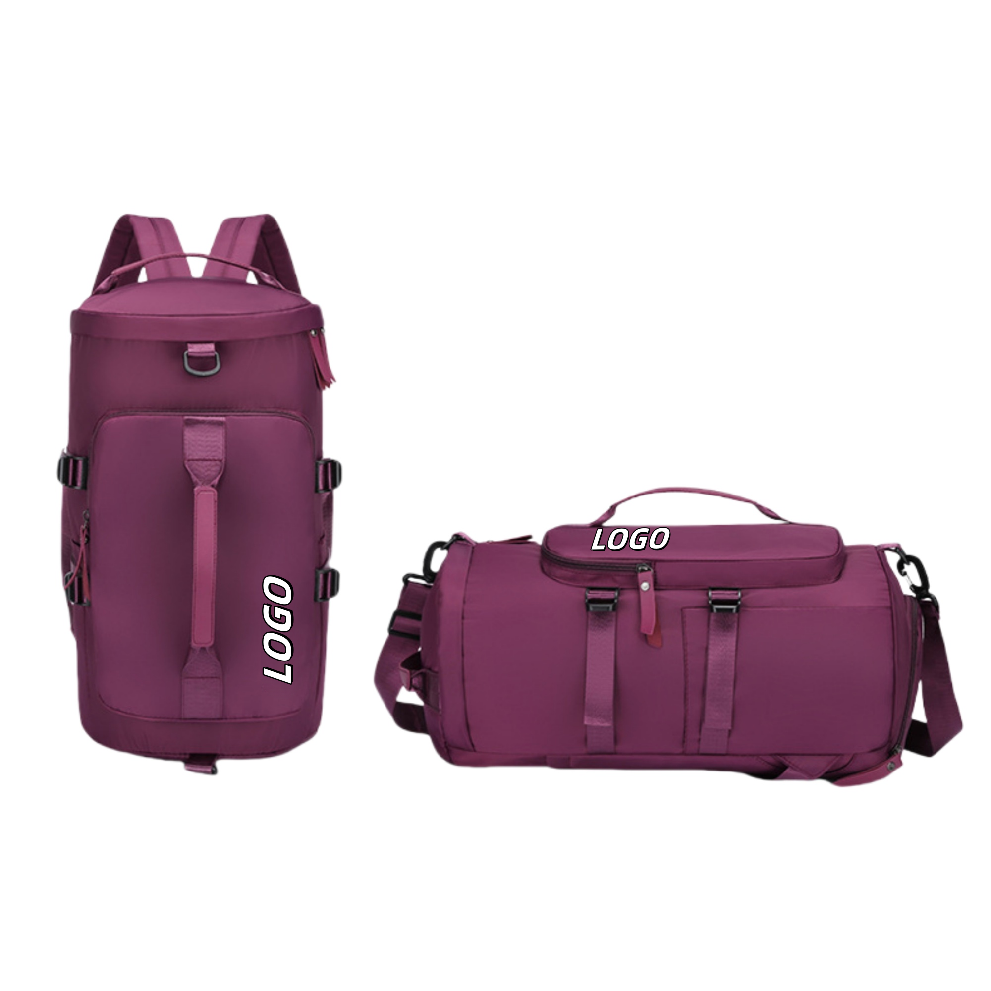 Women's Gym Bag Multifunctional Backpack w/ Shoe Compartment 4