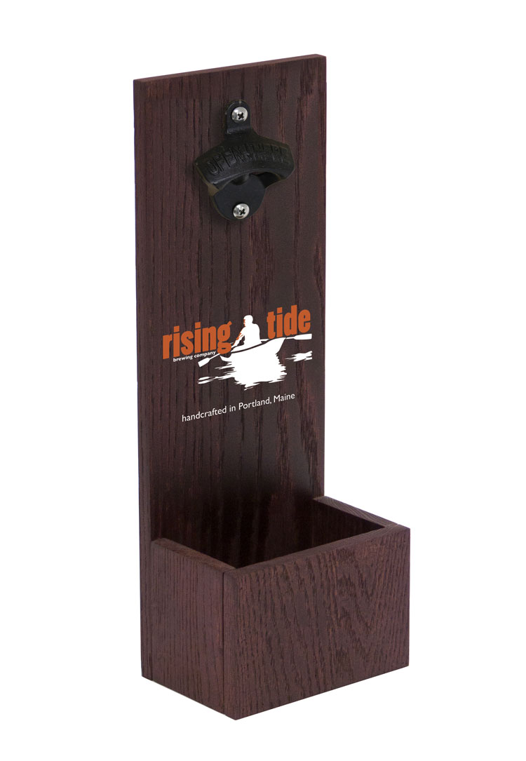 Countertop Bottle Opener with Wood Cap Catcher