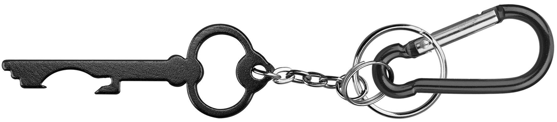 Key Shaped Aluminum Bottle Opener with Key Chain & Carabiner 4