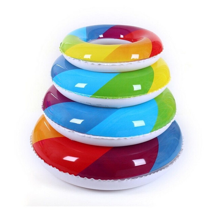 Offer PVC rainbow swimming rings in 4 sizes 2