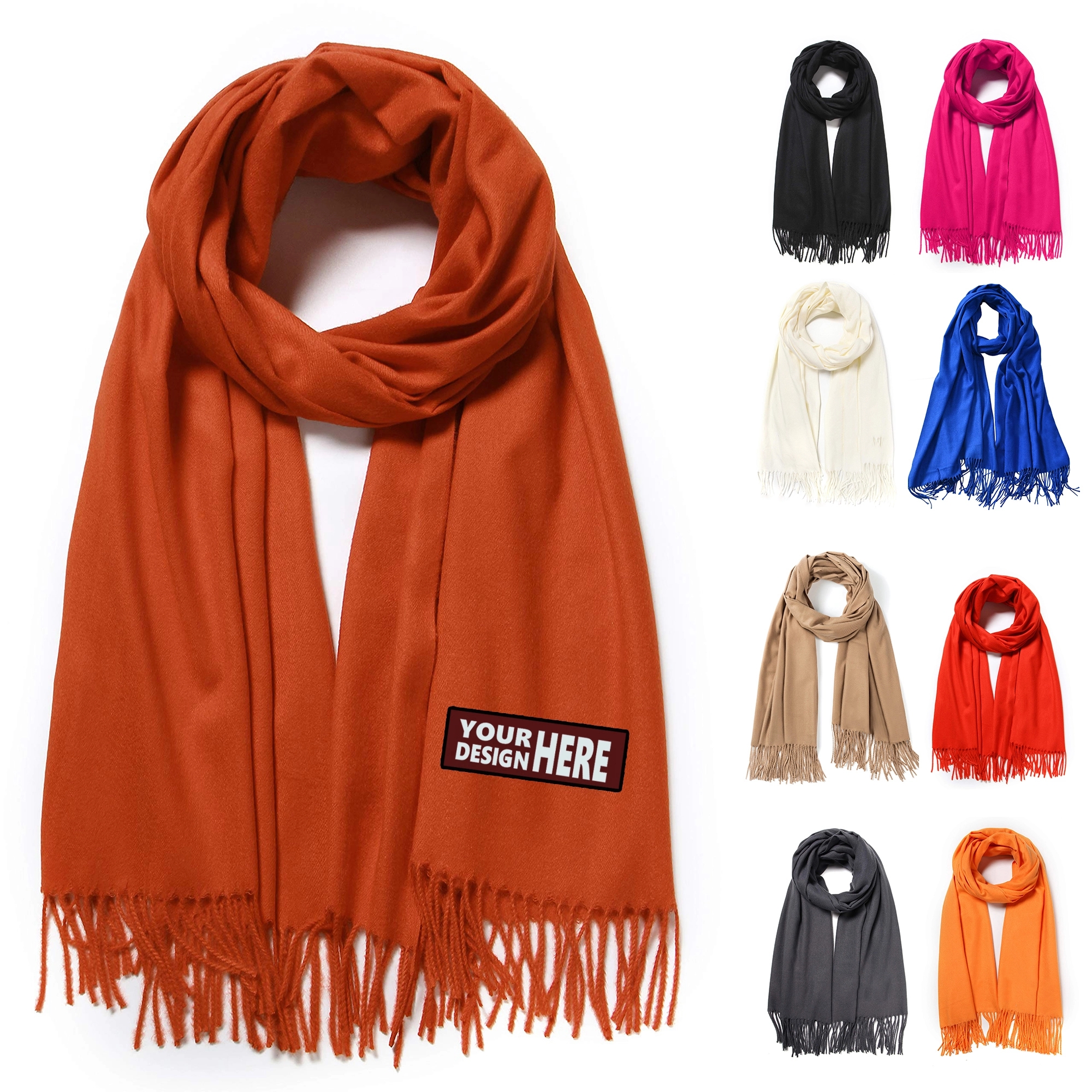 Imitation Cashmere Cozy Scarf With Tassel 3
