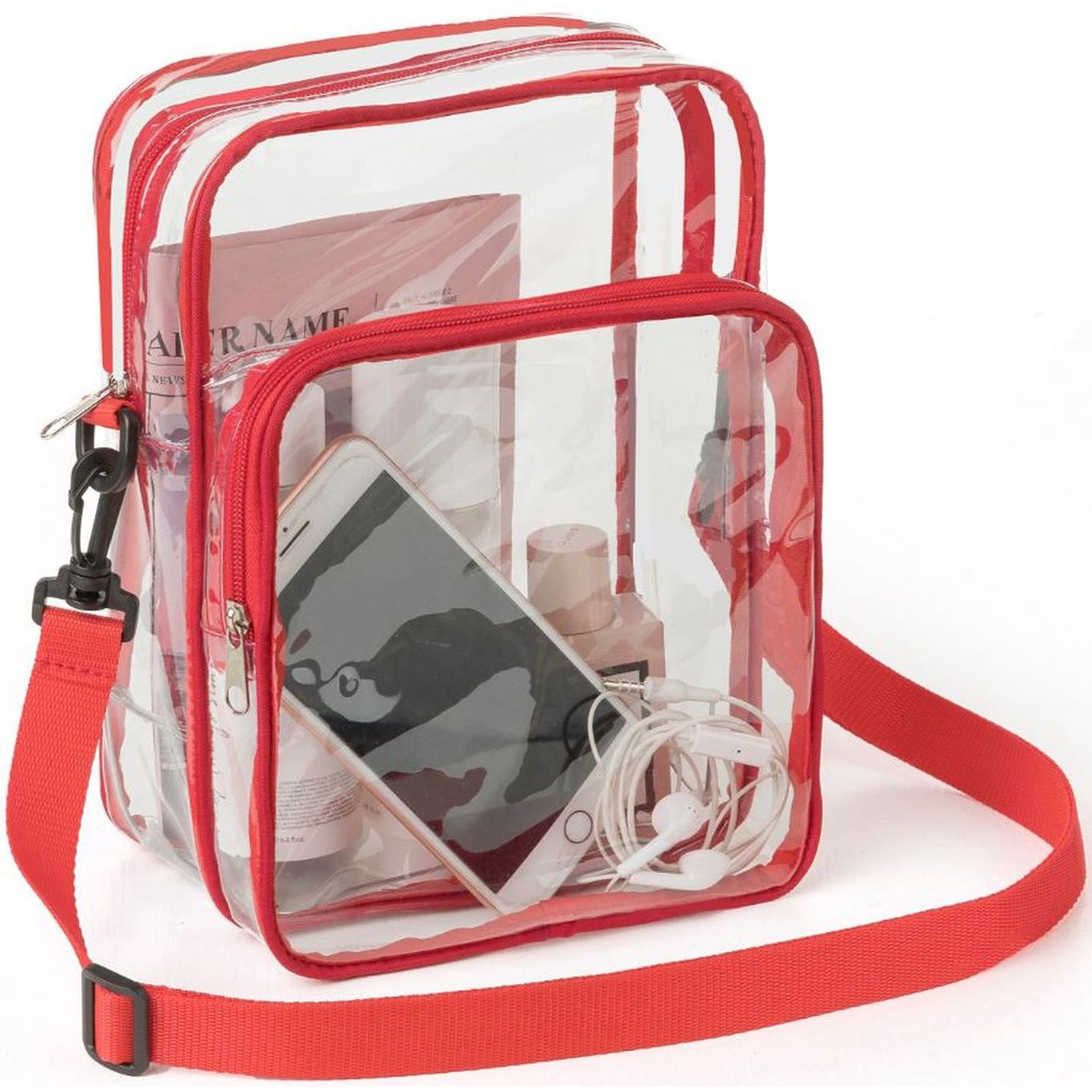 Clear PVC Crossbody Messenger Shoulder Bag with Adjustable Strap 11