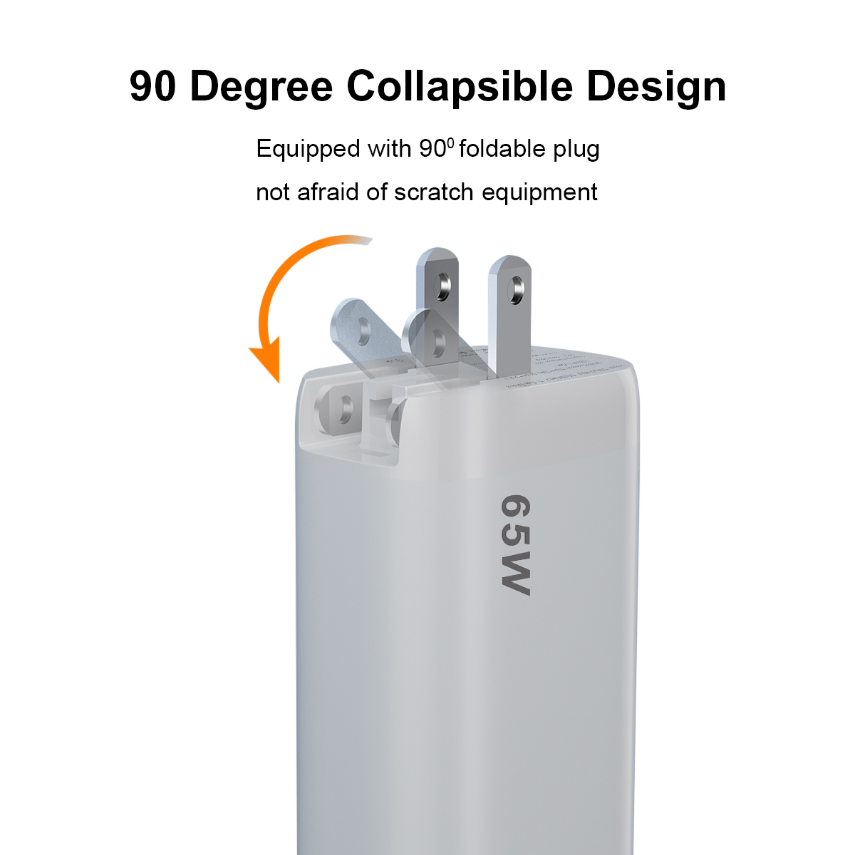 GaN 3-Port Power Adapter with Foldable Plug 16