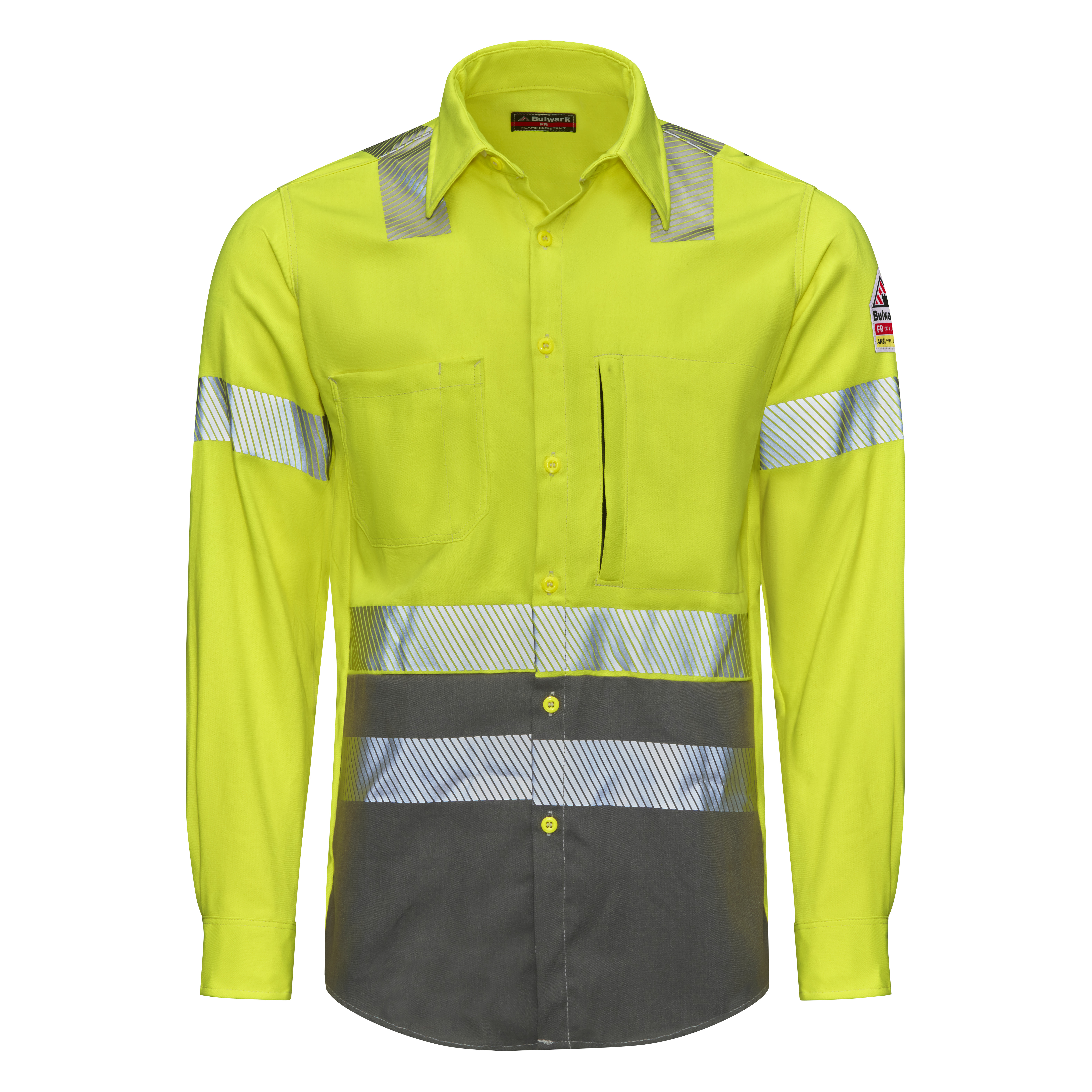 Bulwark® Men's Hi-Visibility Color Block Uniform Shirt 1
