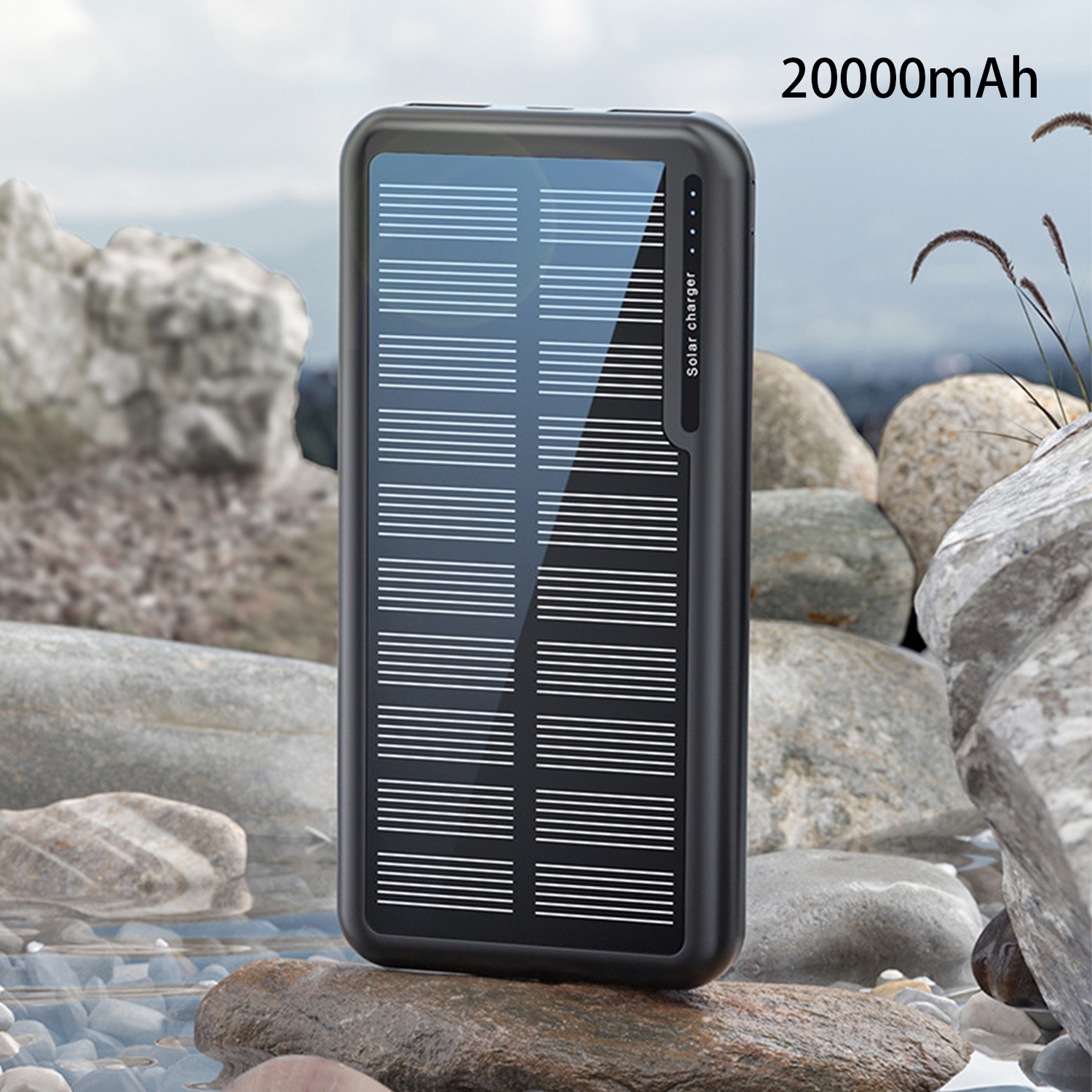 Ultra thin solar power bank 20000mAh mini compact gift 5