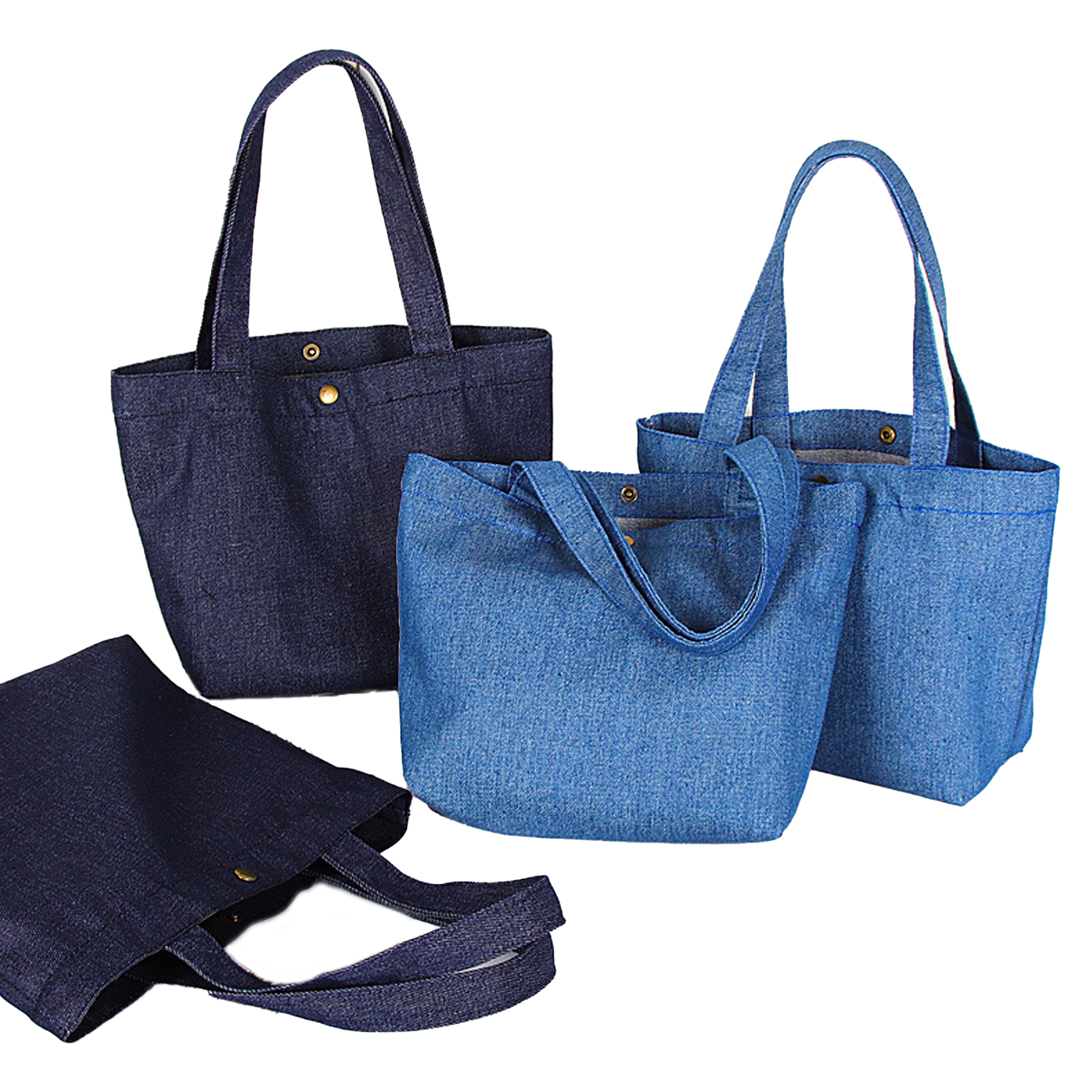Denim Economical Cotton Tote Bags, custom tote bag with logo imprint 3