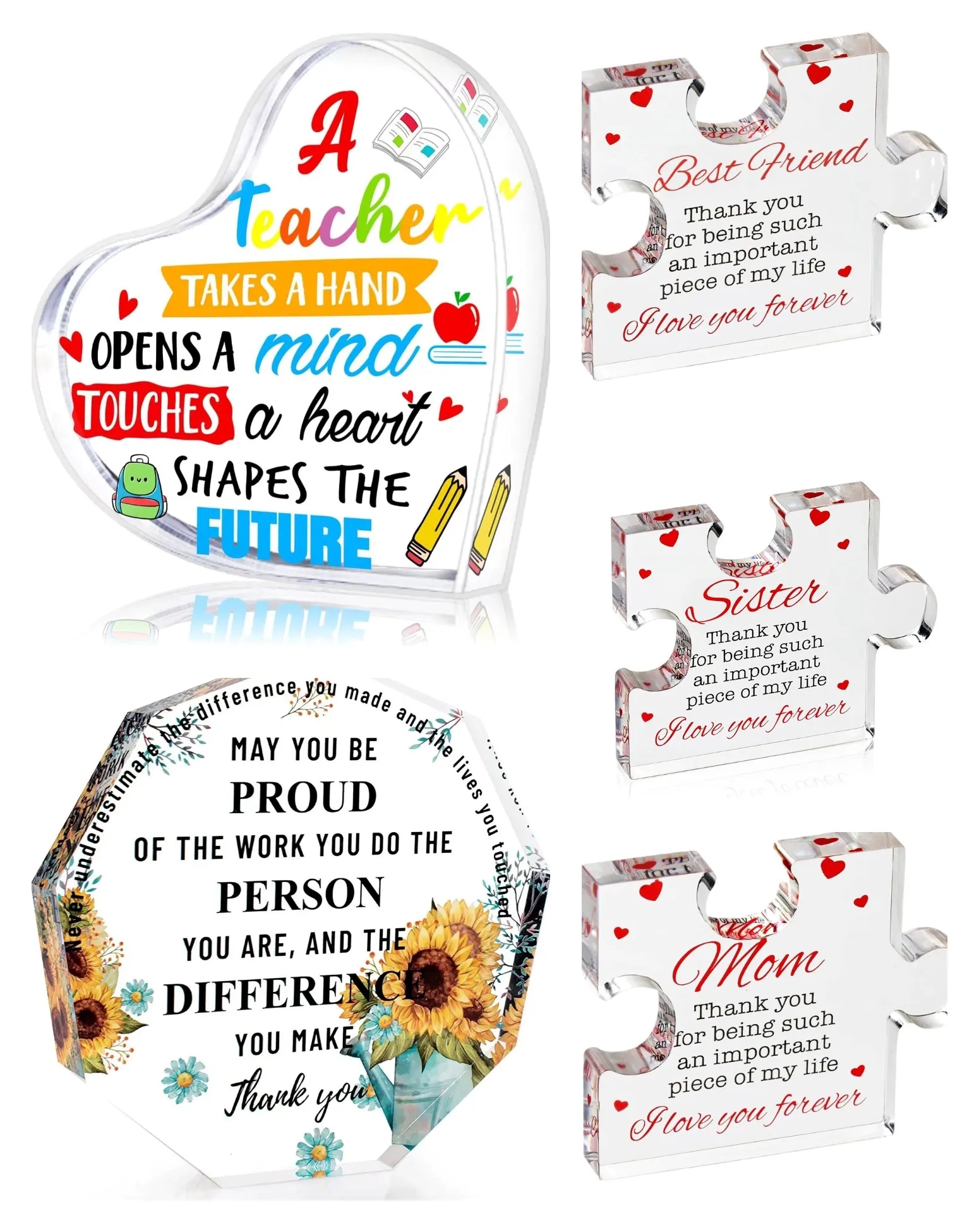 Transparent Puzzle Acrylic Paperweight Decoration 4