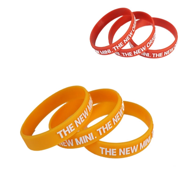 1/2" Embossed And Color Filled Silicone Bracelets 1