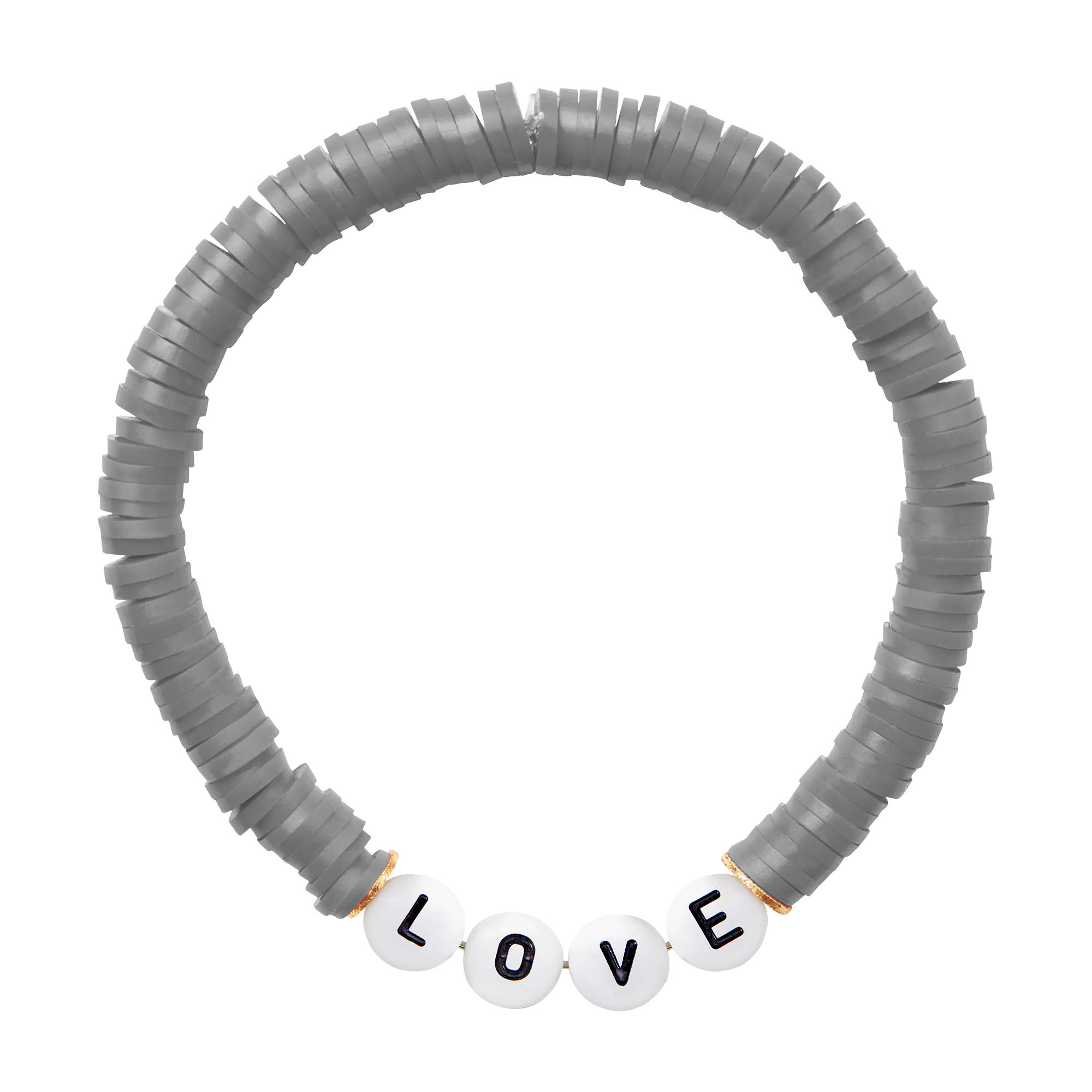 Handmade Bohemian Stackable Letter Beaded Soft Clay Bracelet 2