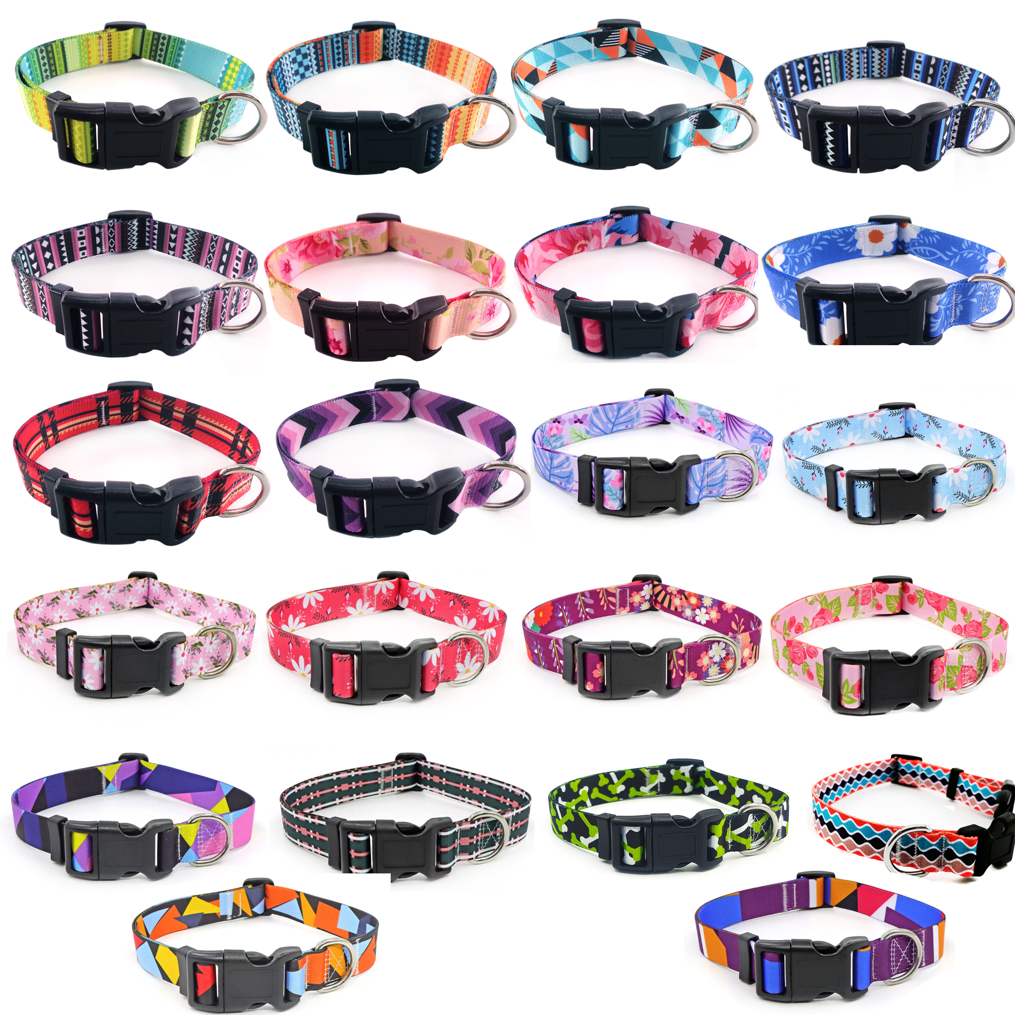 Adjustable Polyester Pet Collar With Buckle Release 2