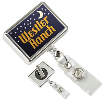 Custom Chrome Rectangular Badge Reel 2