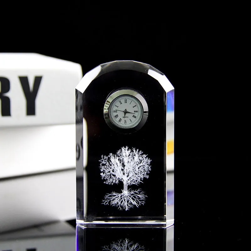 Optical Crystal Bevelled Arch Clock 2