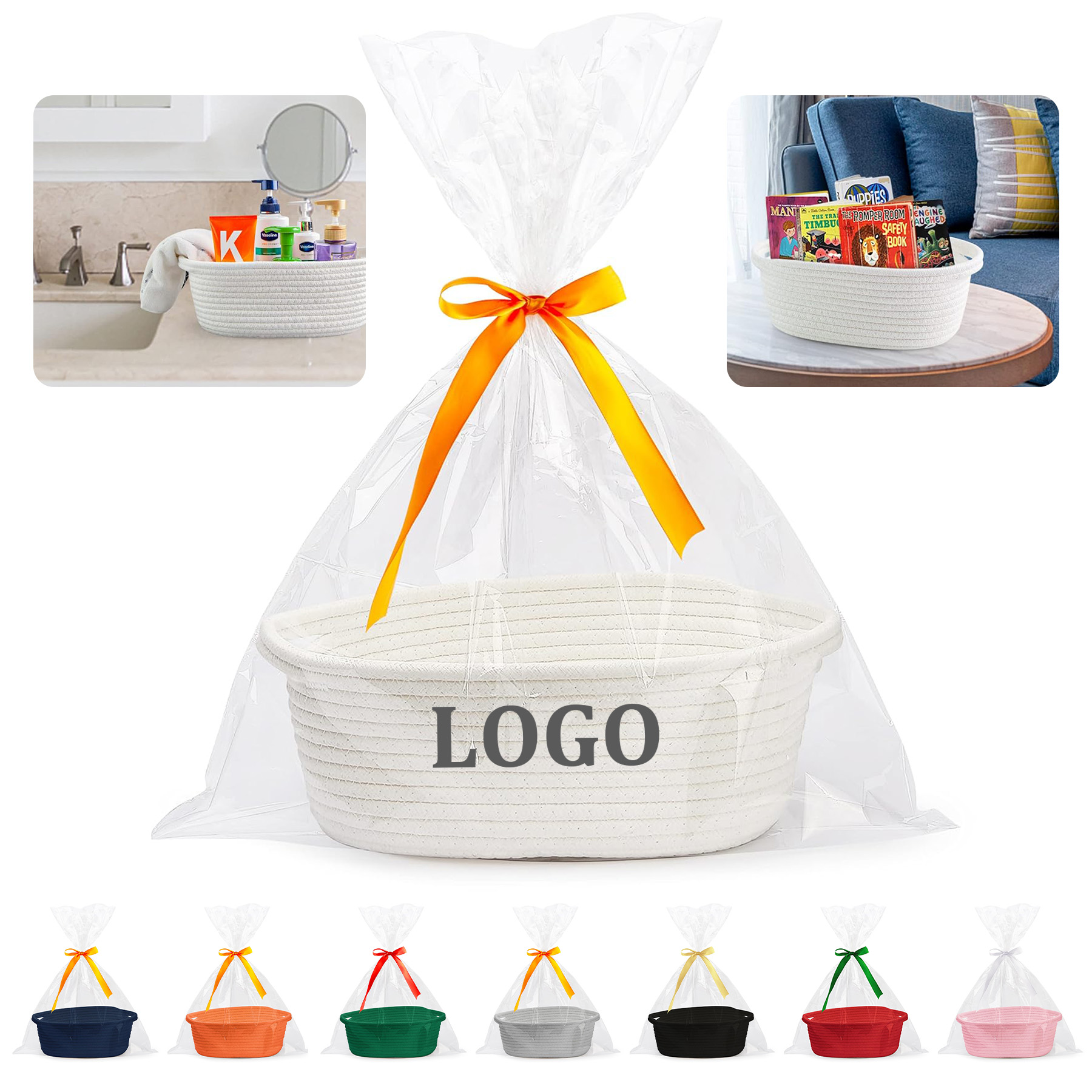 Small Woven Cotton Rope Basket 1