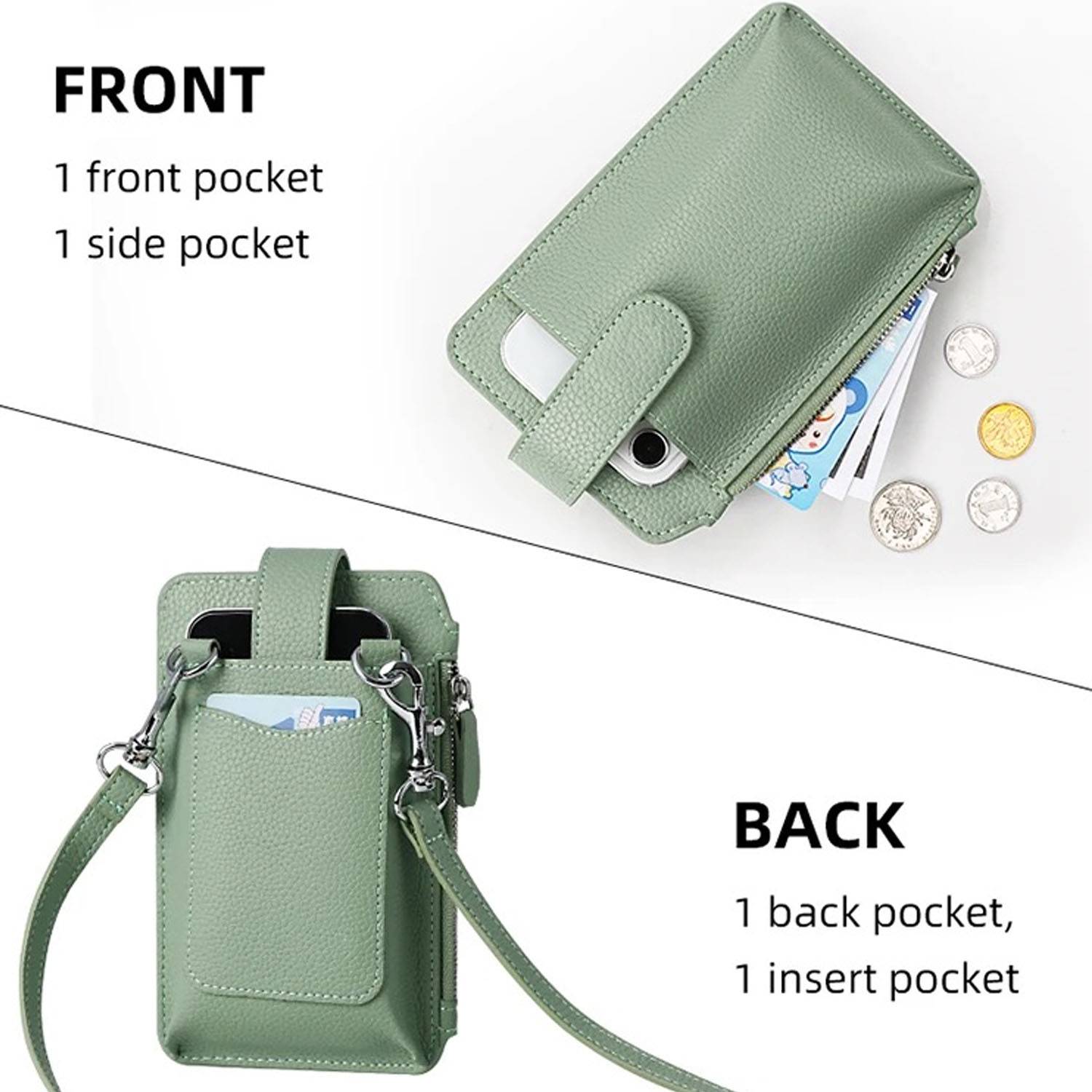 Genuine Leather Diagonal Cell Phone Bag 4