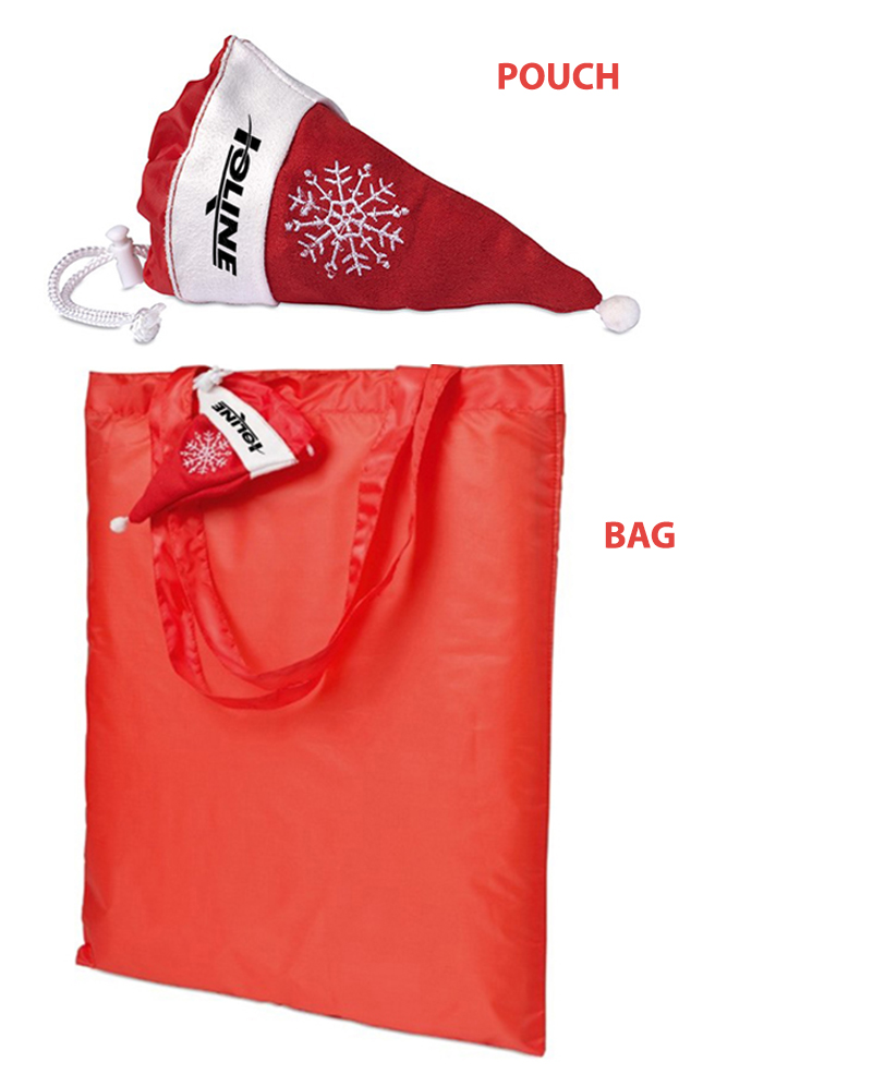 Foldable Shopping Bag /W Christmas Hat Pouch 3