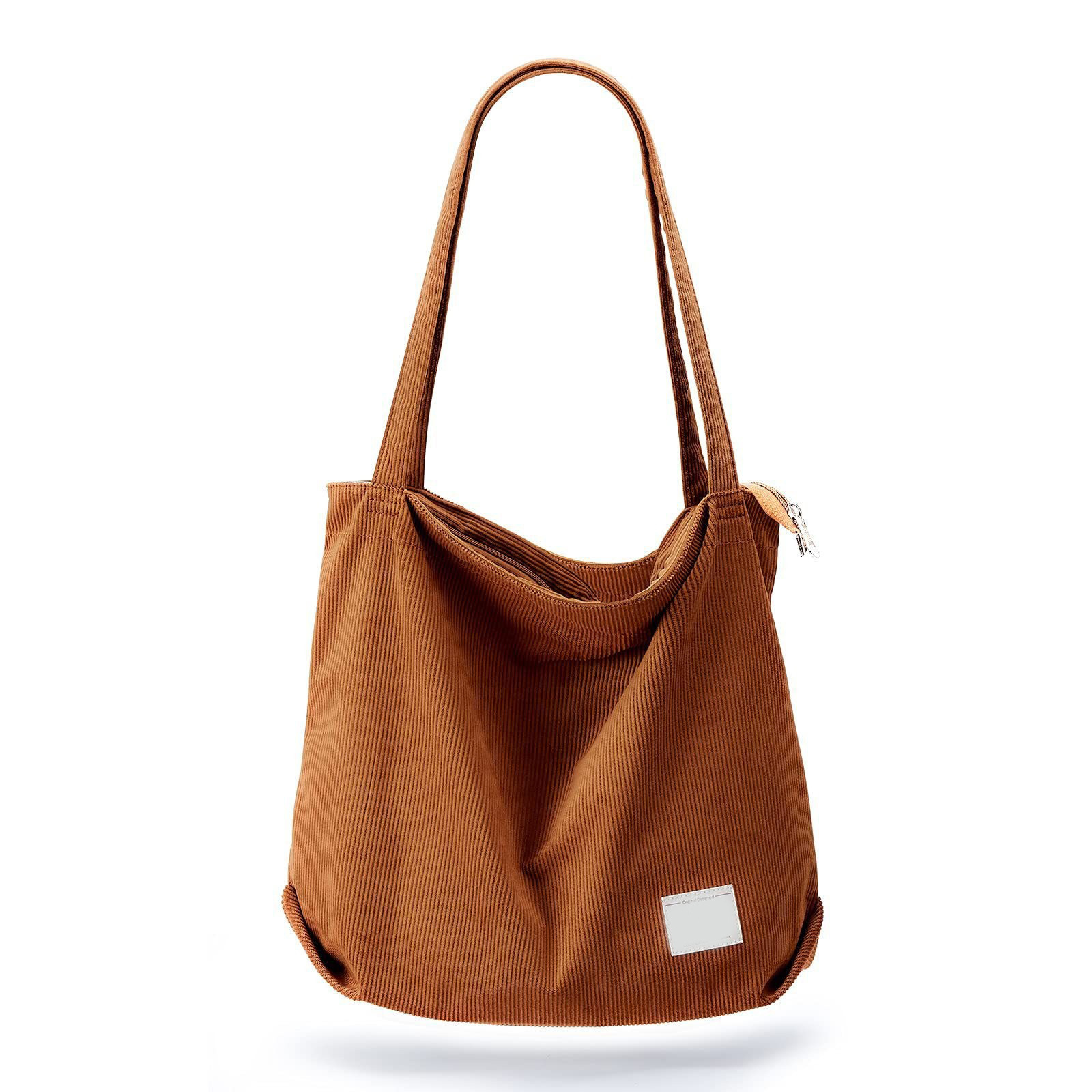 Women Corduroy Tote Bag Zipper Casual Tote's Handbag 2