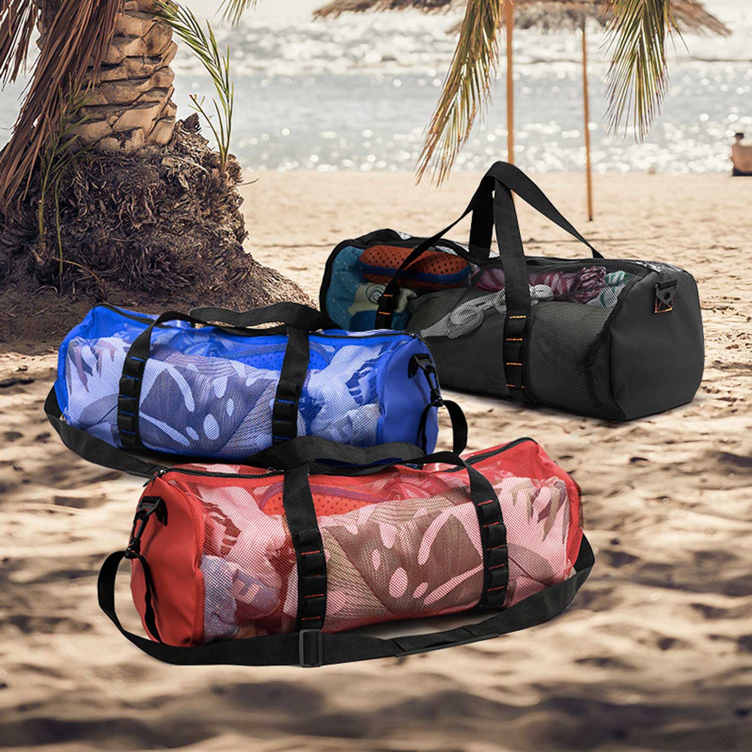 High-Capacity Mesh Beach Tote Multi-Purpose Travel Organizer 9