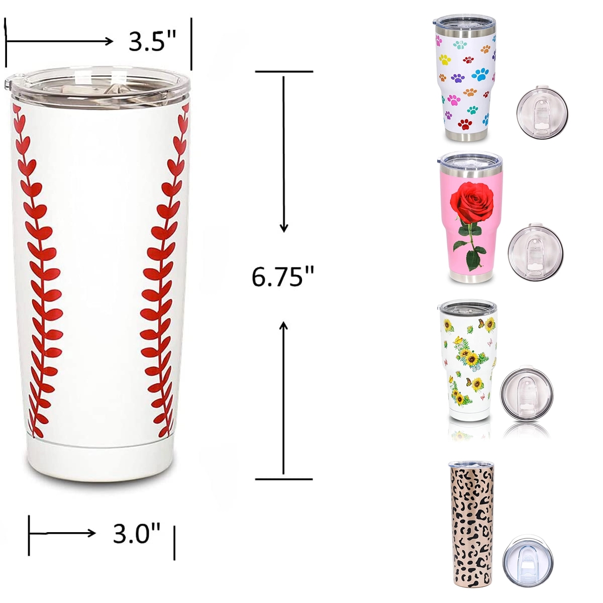 Football Print 20-30Oz Tumbler Ss Vacuum 3