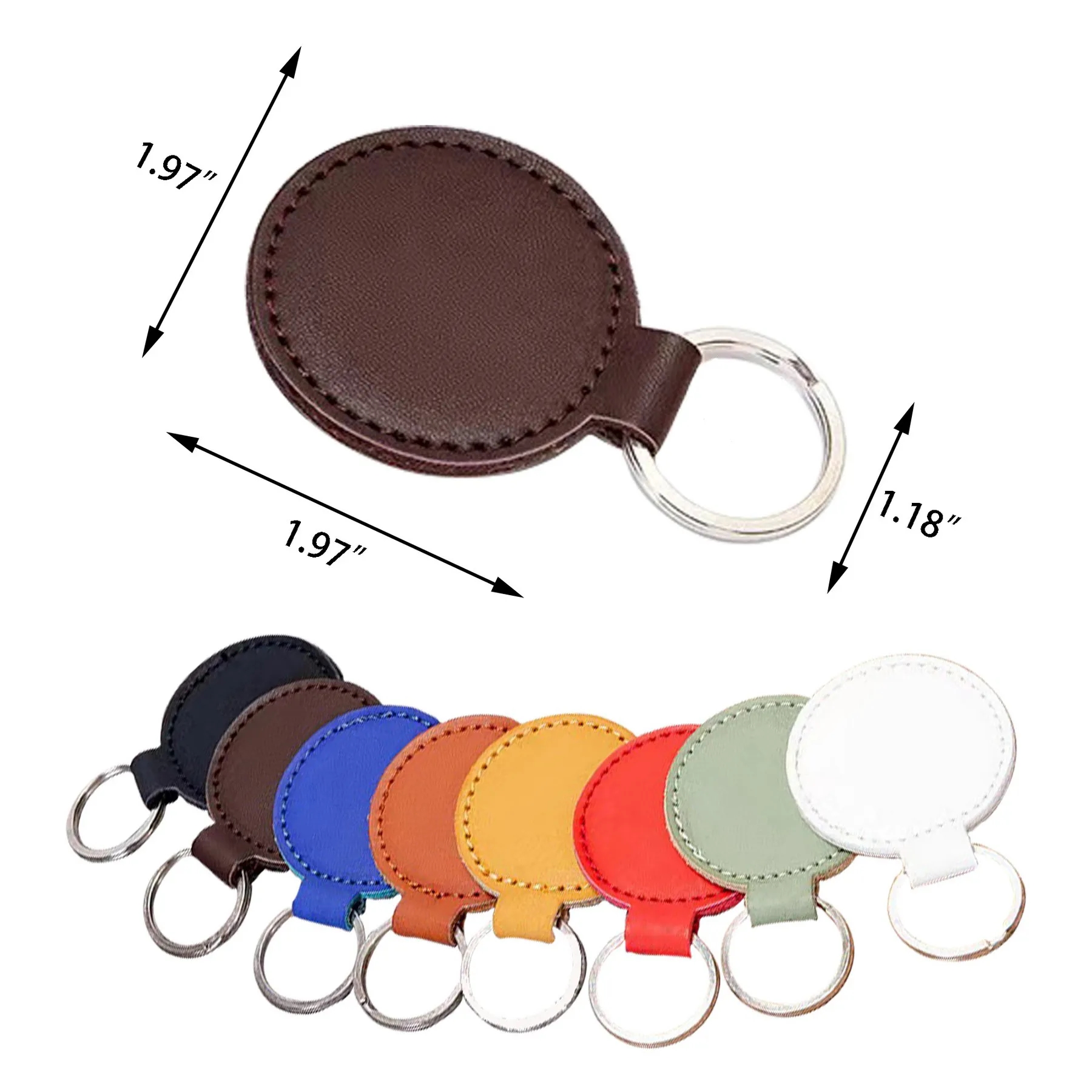 Circle leather key tags 3