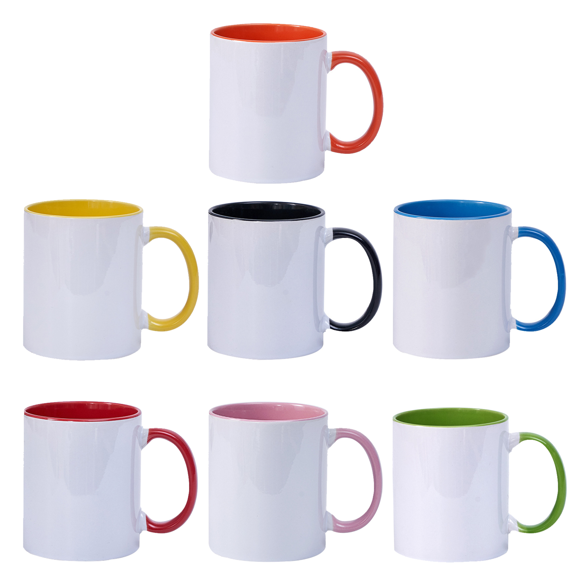 11 oz Inner Color Ceramic Mug with Multicolor Handle 1