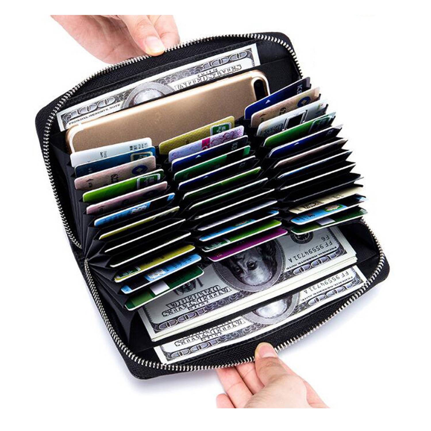 RFID Zip Genuine Leather Wallet 3