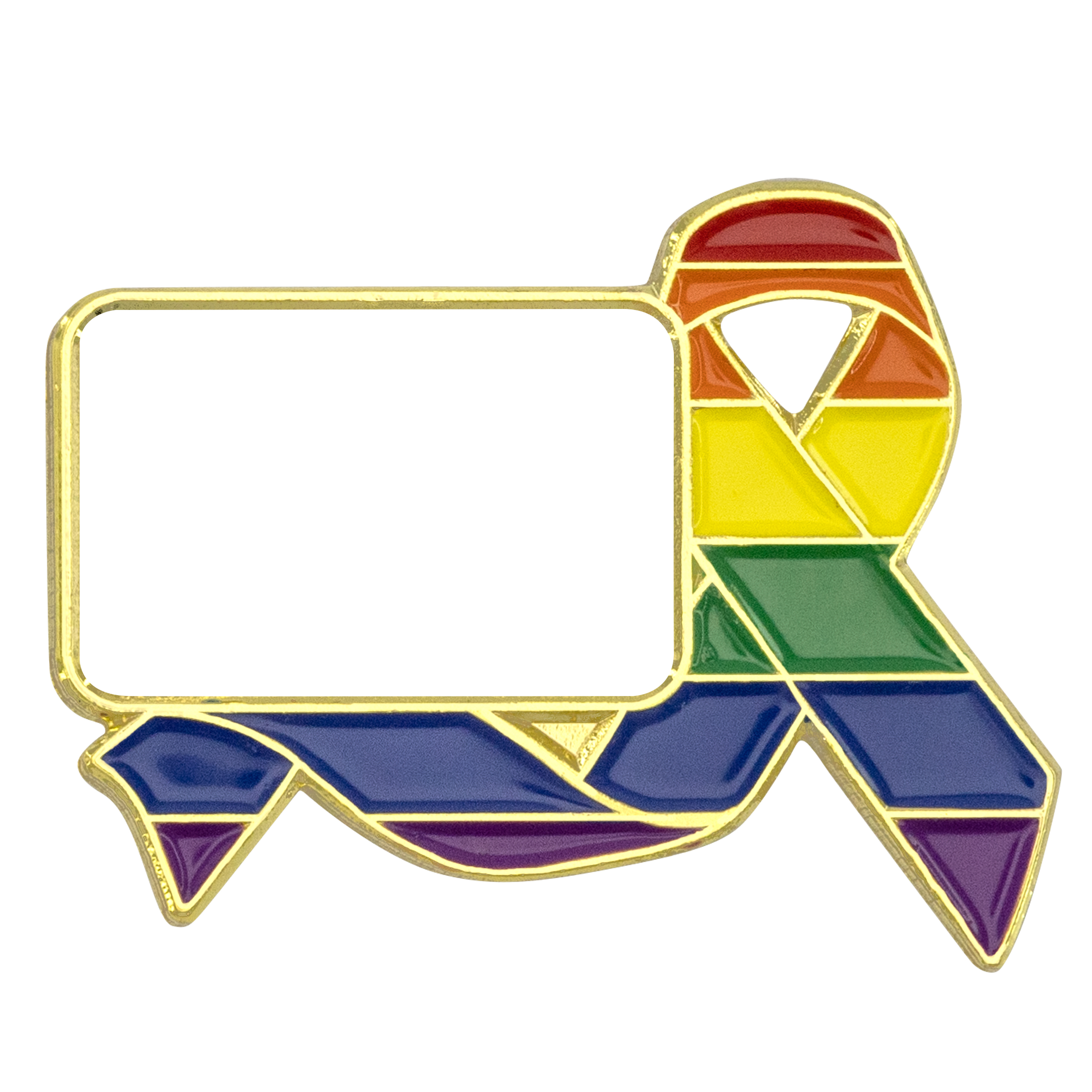 Rainbow Ribbon Lapel Pins w/ Custom Logo 5