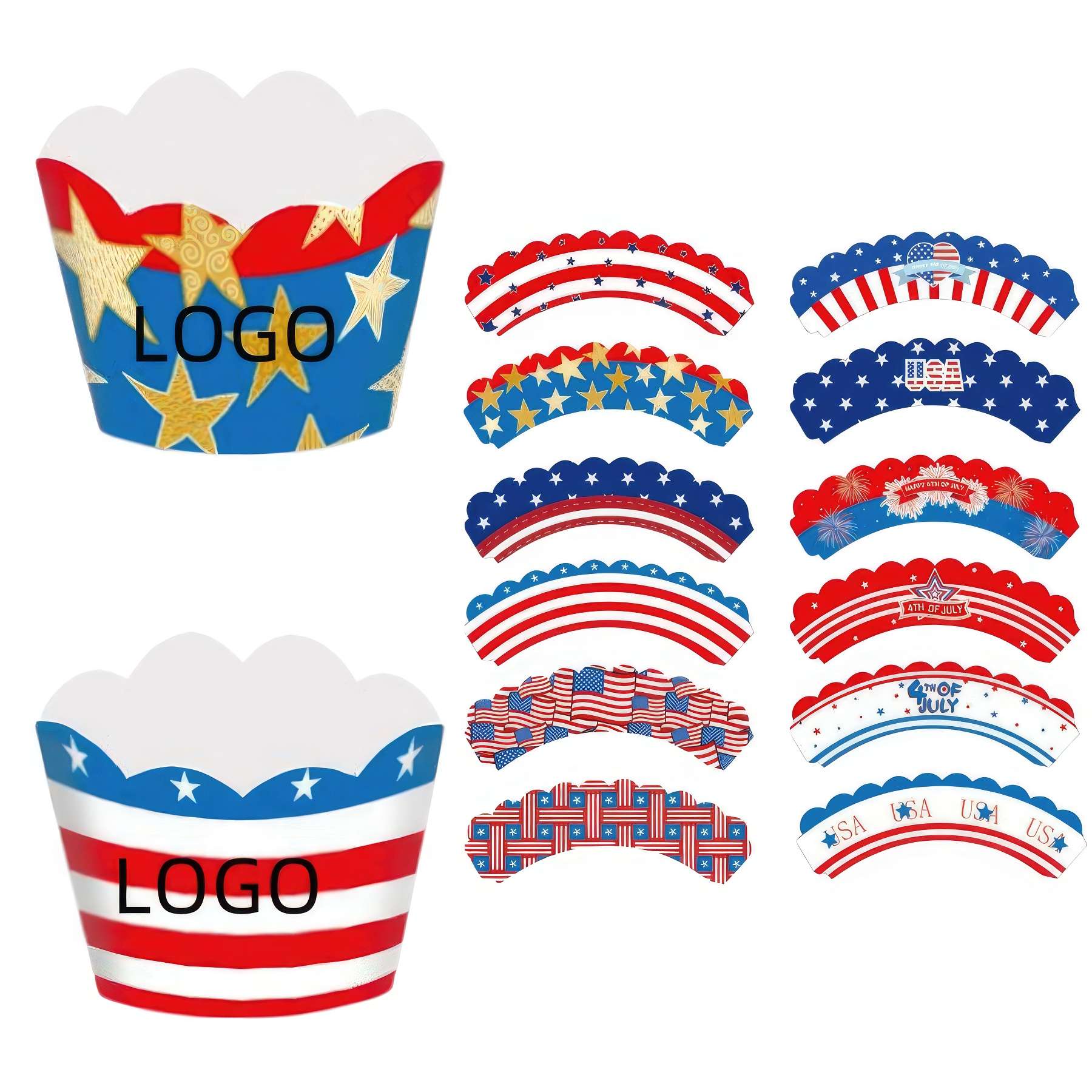 Fourth of July Cupcake Wrappers for Independence Day Party 1