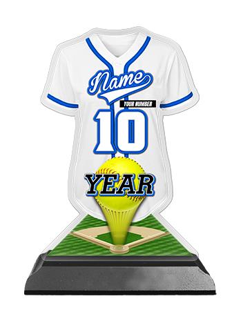 Jersey Acrylic Trophy: 6" Jersey Shape (Softball), 1