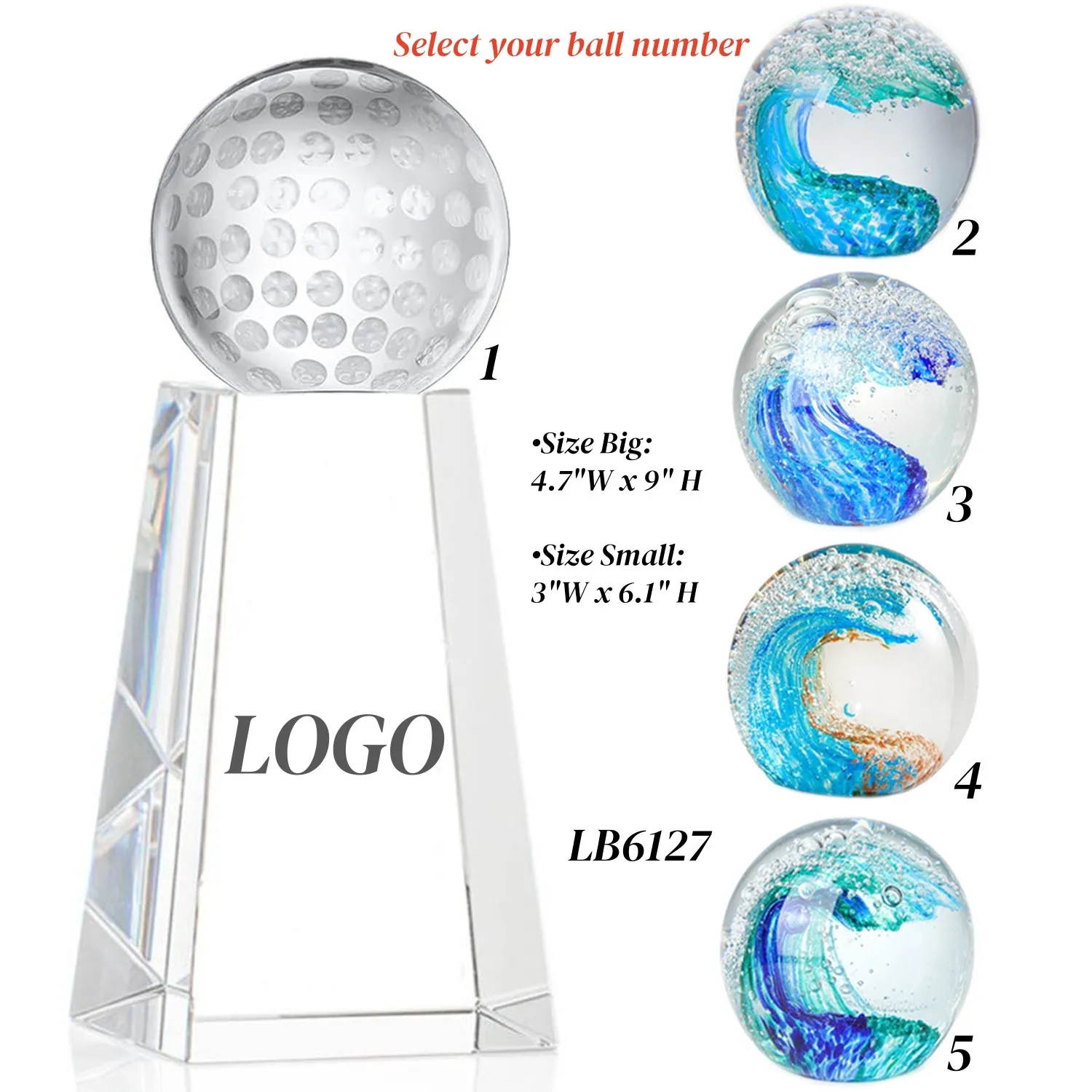 Crystal Award Golf Trophy Cup 3