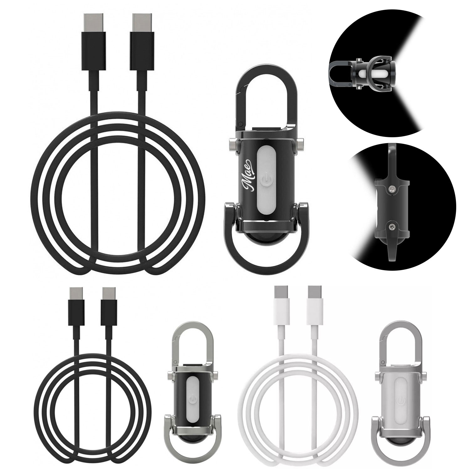 Mini Rechargeable Flashlight Keychain w/ Hook 1